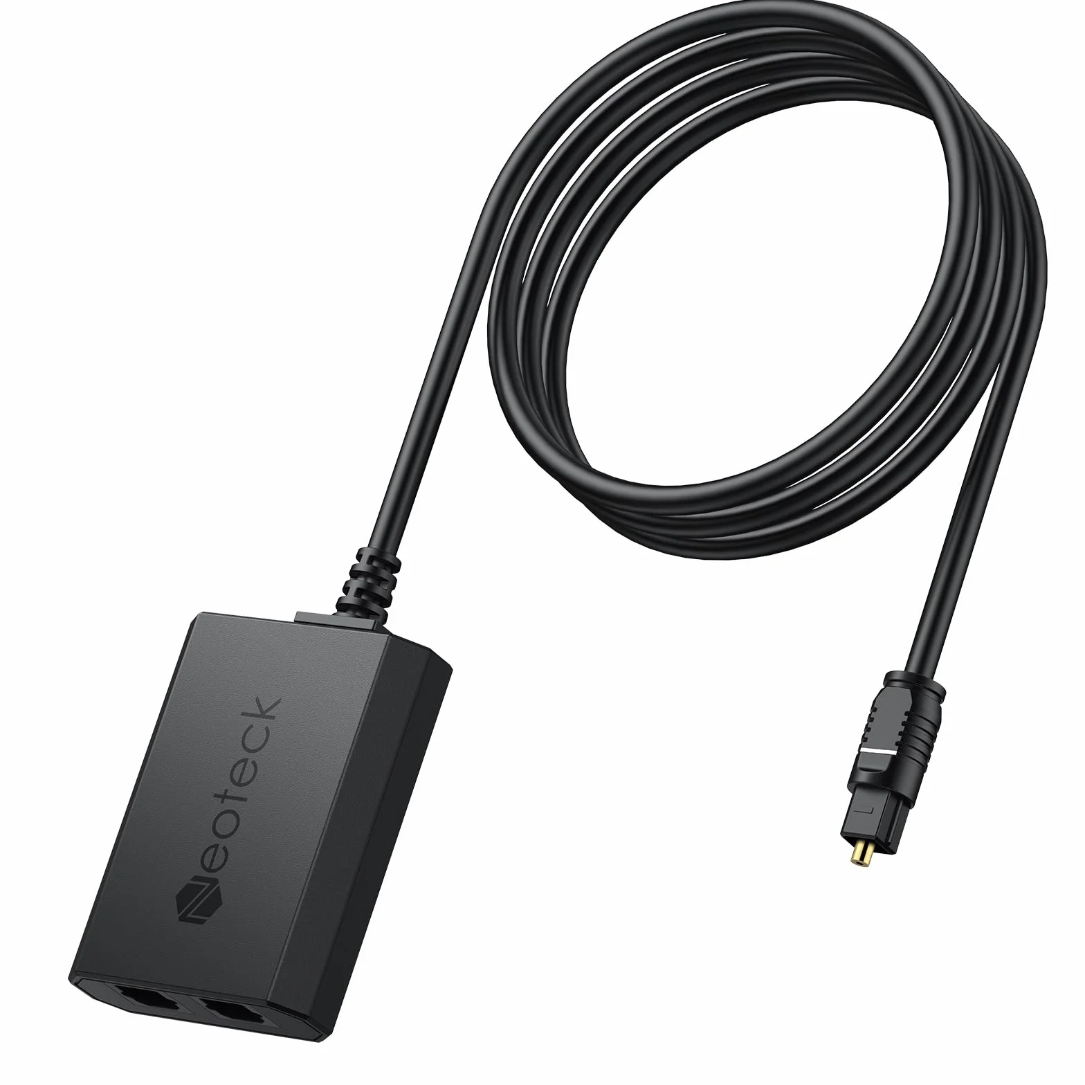 Neoteck Rozdzielacz kabli optycznych, rozdzielacz kabli adaptera audio 1 w 2 wyjścia z kablem Toslink 1 m, 2-drożny rozdzielacz optyczny Spdif Toslink obsługuje PCM2.0/DTS/Dolby-AC3 do soundbara HDTV