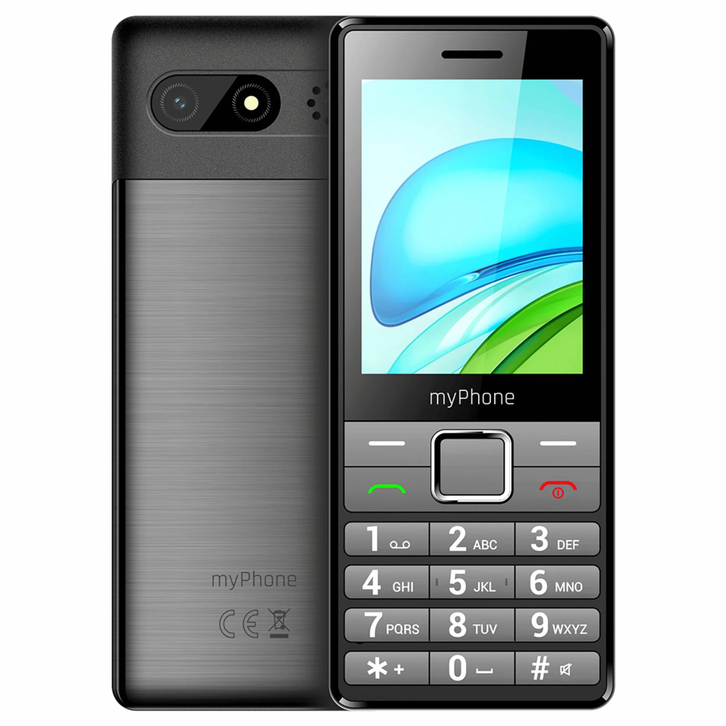 myPhone 7340 LTE telefon dla seniora bez abonamentu, 4G telefon z klawiaturą z dużym wyświetlaczem, elegancki telefon klasyczny, Dual SIM, długi czas pracy baterii