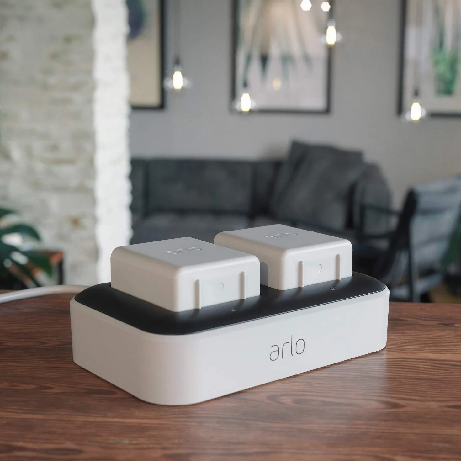 Arlo certyfikowane akcesorium, podwójna stacja ładująca (jednoczesne ładowanie do dwóch baterii, kompatybilna wyłącznie z zew. bezprzewodową kamerą monitorującą Ultra2, Pro 3,4,5 i Floodlight)
