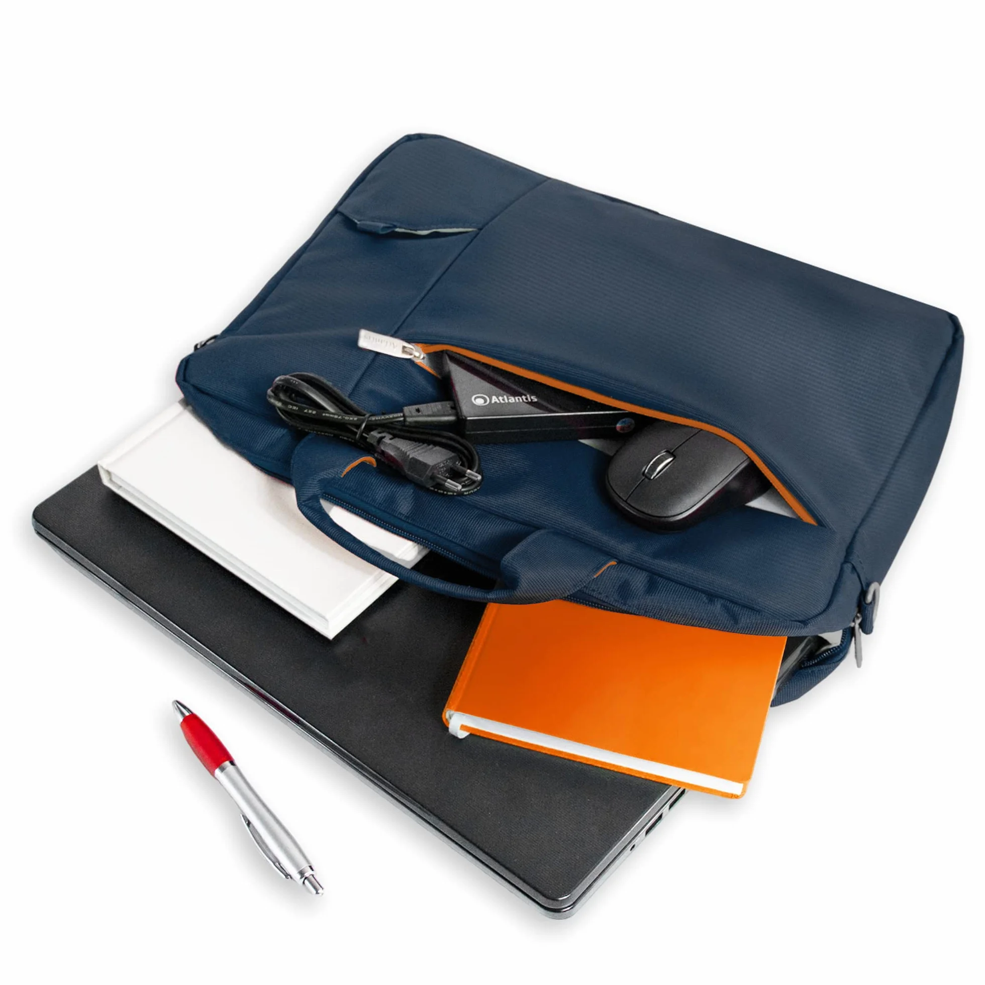 Atlantis Delux S410 Torba na notebooka, Niebieski/Pomarańczowy