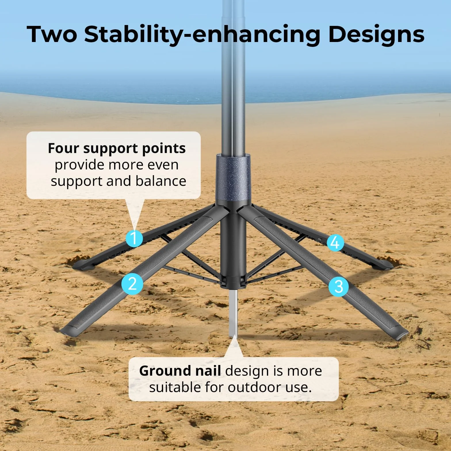 SMALLRIG 73" Phone Tripod Stand w Ground Nail, Selfie Stick Tripod with Remote, 4 Legs, 360° Handle, for Phone, Camera, Action Camera, for Recording, Overhead Shot, Streaming 4668