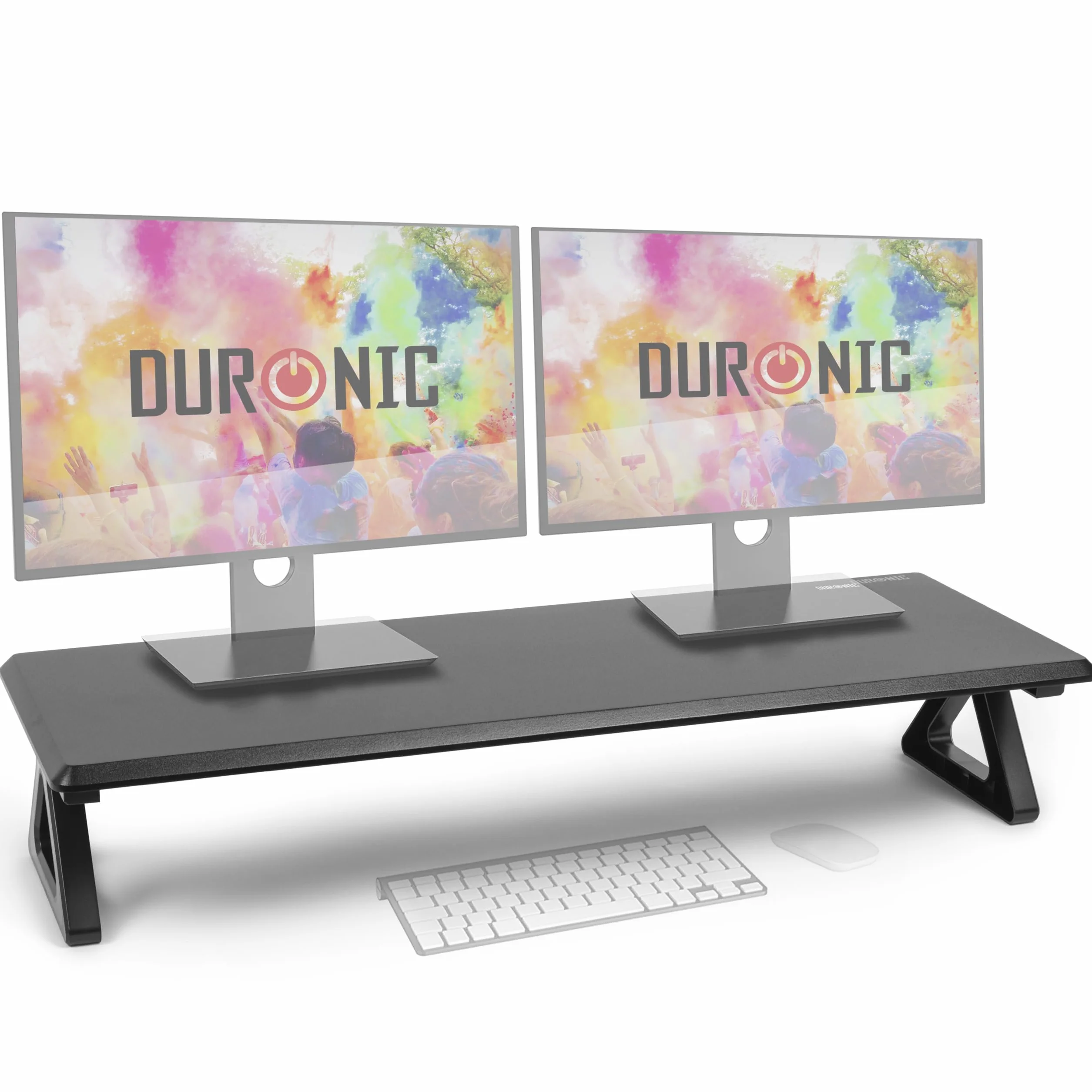 Duronic DM06-2 BK Stojak do monitora podstawka pod monitor 82 x 30 cm do 10 kg MDF i tworzywo