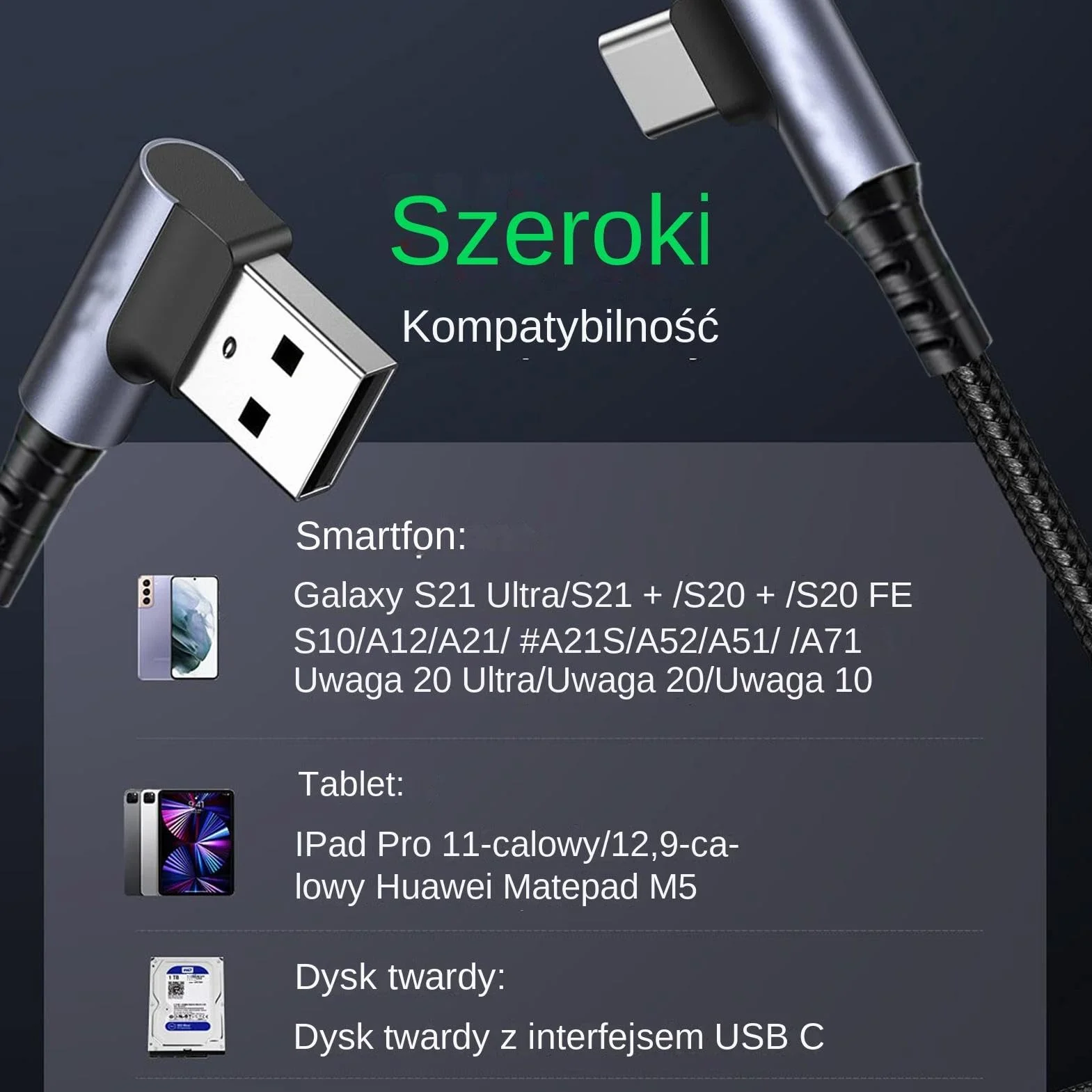 Przewód USB C, kabel ?aduj?cy typu C,Krótki kabel ?aduj?cy 90 stopni typu C Przewód adapterowy - Kabel do szybkiego ?adowania danych K?towy przewód C do samochodu i telefonu