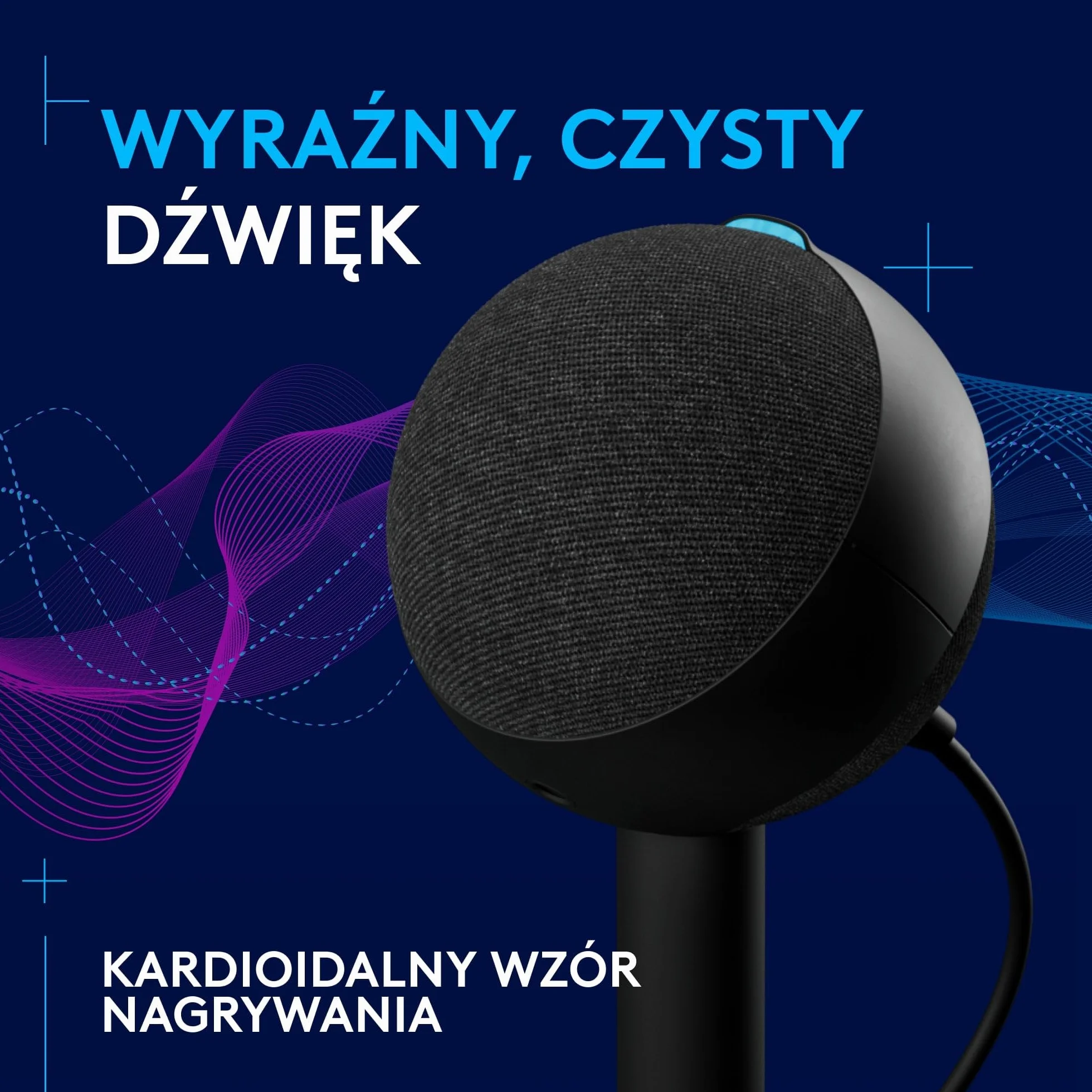 Logitech G Yeti Orb Mikrofon pojemnościowy RGB do gier z LIGHTSYNC, mikrofon USB do przesyłania strumieniowego, kardioidalny, USB Plug and Play do komputera PC/Mac – czarny