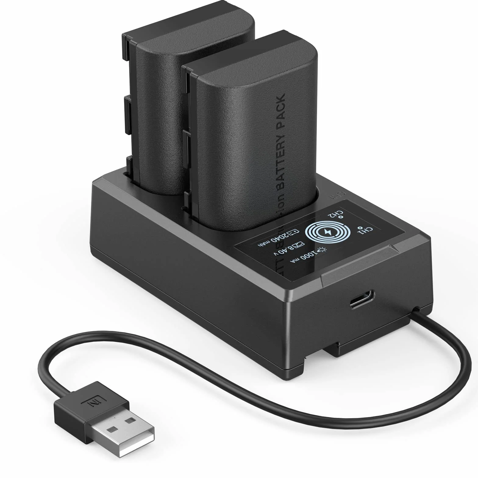 SMALLRIG Wymienne Baterie do Aparatu LP-E6NH (2 sztuki) i Zestaw ładowarek do Wyświetlacza LCD, Akumulator dla Canon R5, R6, R, R7, 5DII/III/IV, 6D, 6D II, 7D, 7D II, 60D, 70D, 80D, 90D - 3821