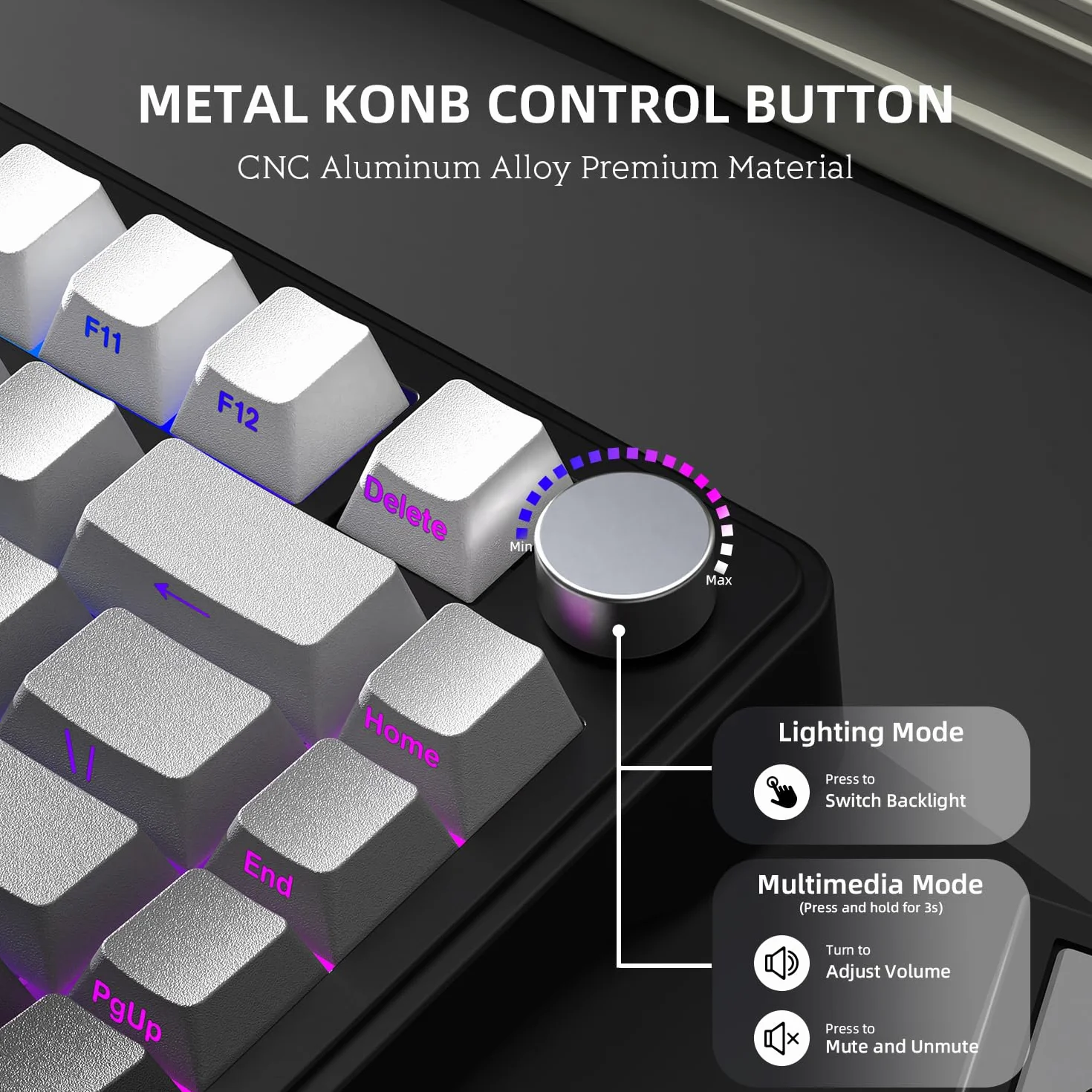A.JAZZ x ATTACK SHARK X85 Klawiatura Mechaniczna z Uszczelką,Bezprzewodowa Klawiatura do Gier 75% z Knob,5-Layer Padding,PBT Side-Printed Keycap,BT/2.4 Ghz/USB-C,Hot-Swap Linear Switch,RGB,na PC,MAC