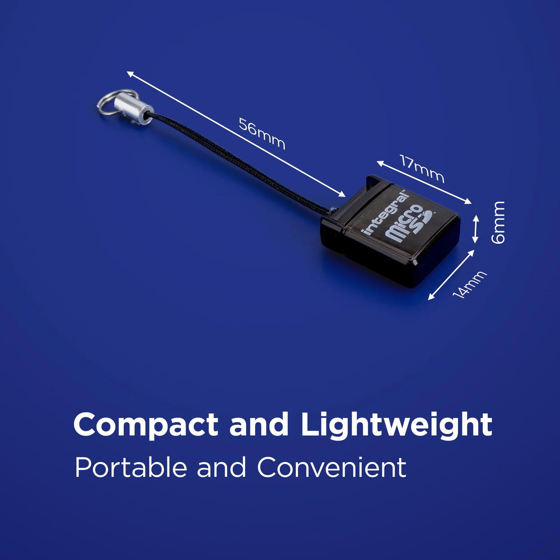 Integral Adapter czytnika kart pamięci micro SD USB2.0 – kompaktowy, Plug & Play, kompatybilny z microSD, microSDHC i microSDXC