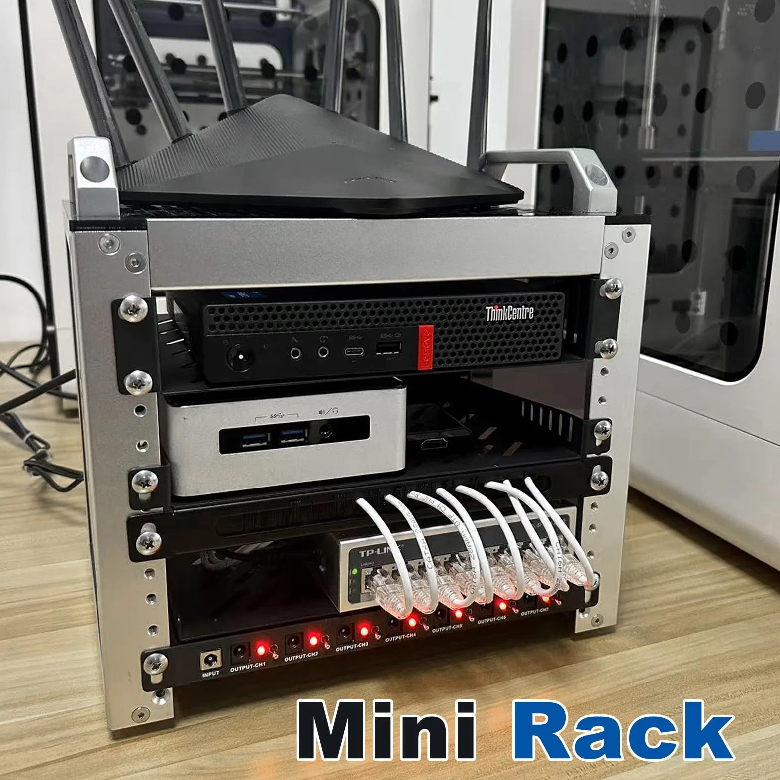 GeeekPi 4U Server Cabinet, 10-calowy serwer Rack dla sieci, serwerów, sprzętu audio i wideo, DeskPi RackMate T0 Rackmount
