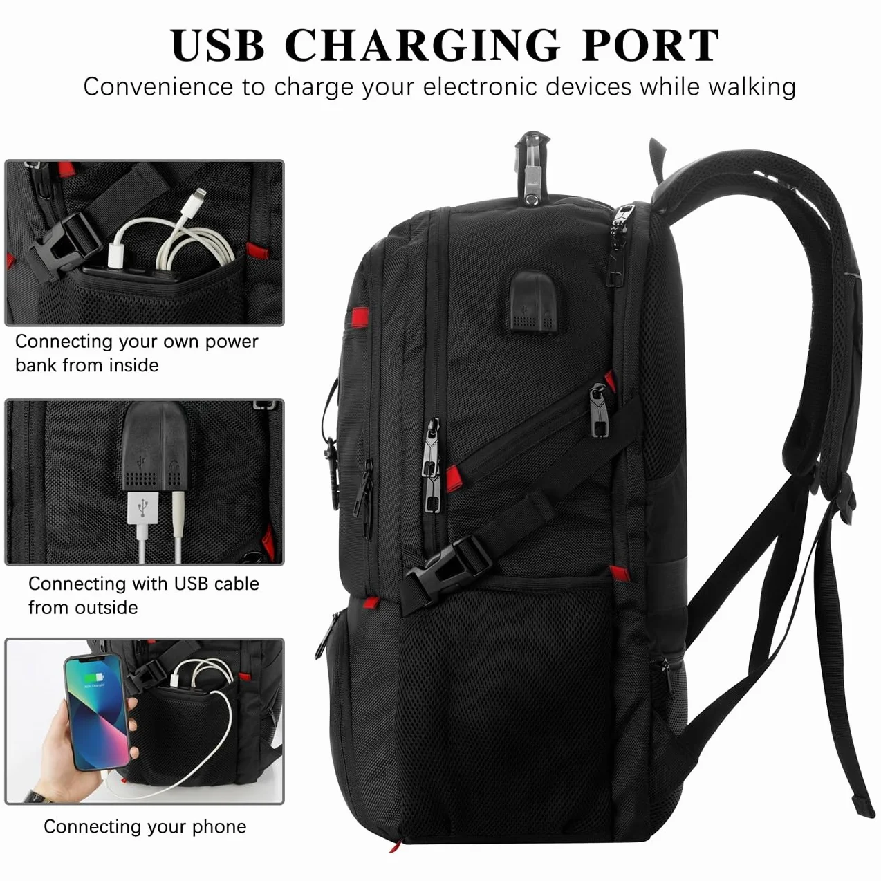 Plecak na Laptopa 18,4 Cala Wodoodporny z Portem USB i Przegrodą na Buty