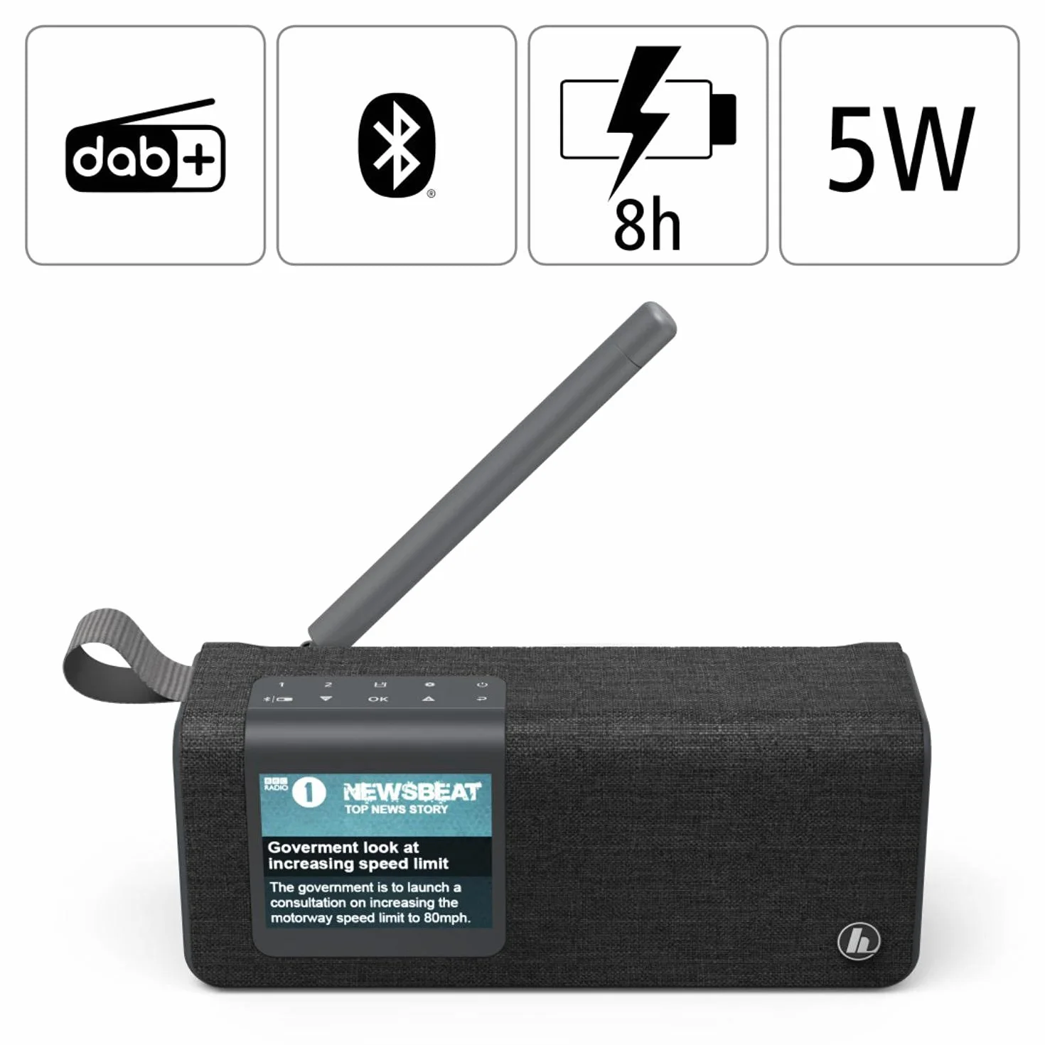 Hama DR200BT Radio cyfrowe Bluetooth DAB/DAB+/FM przenośne czarne