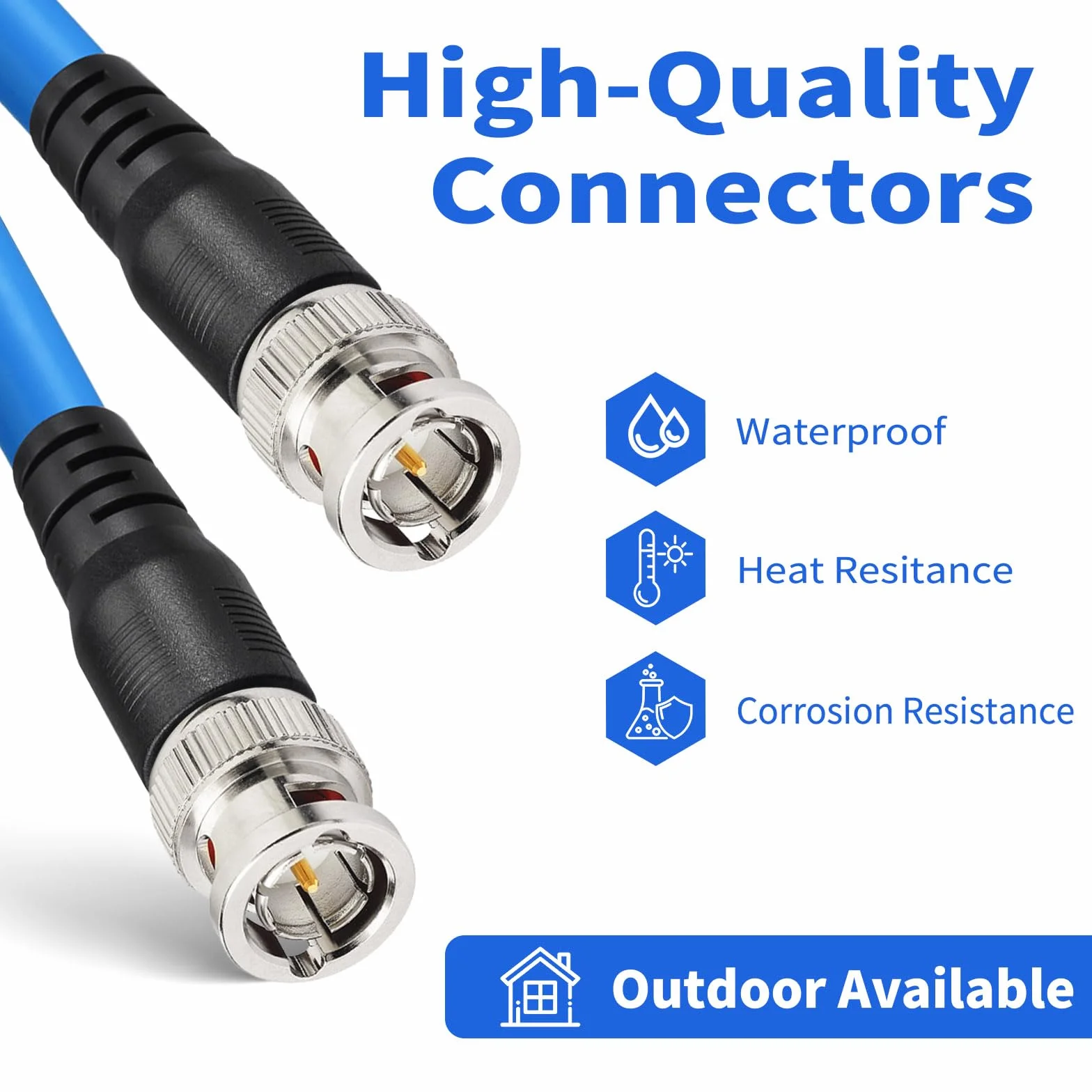 Superbat Kabel SDI BNC 3G/6G/12G (Belden 1694A), 30FT/50FT/100FT/200FT/200FT, obsługuje HD-SDI/3G-SDI/4K/8K, kabel wideo SDI precyzyjny kabel wideo (1 szt.)