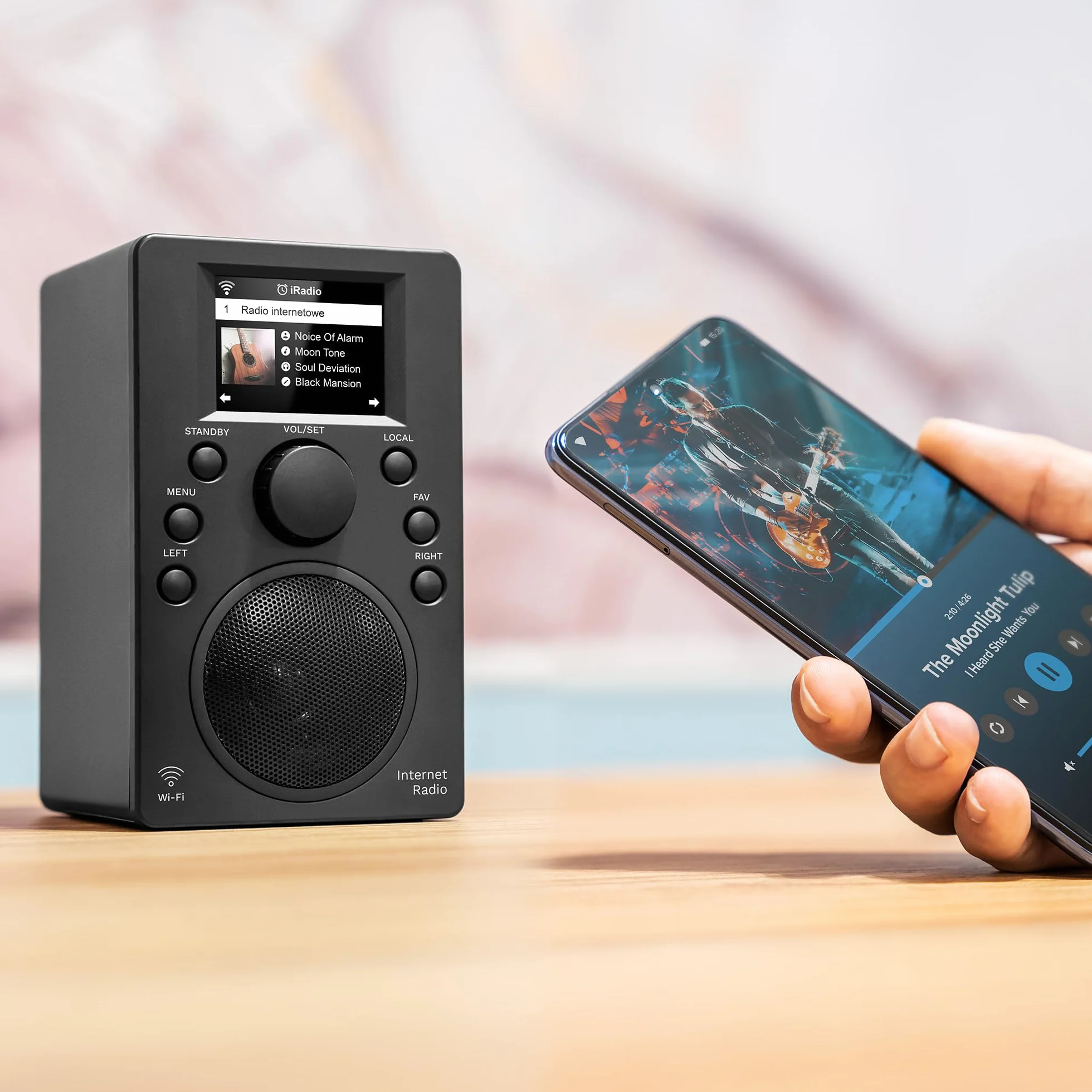 Krüger&Matz Radio Internetowe Bluetooth 5.0 Wyświetlacz 2,4" Wi-Fi Budzik KM0818.1