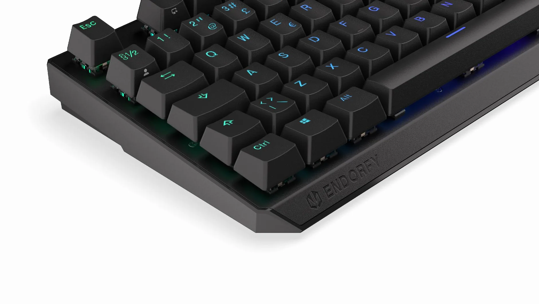 ENDORFY Thock NO Brown, przełącznik taktyczny Kailh Brown z klawiaturą mechaniczną, układ nordycki, nasadki klawiszy PBT, pokrętło kontroli głośności | EY5B009, czarny