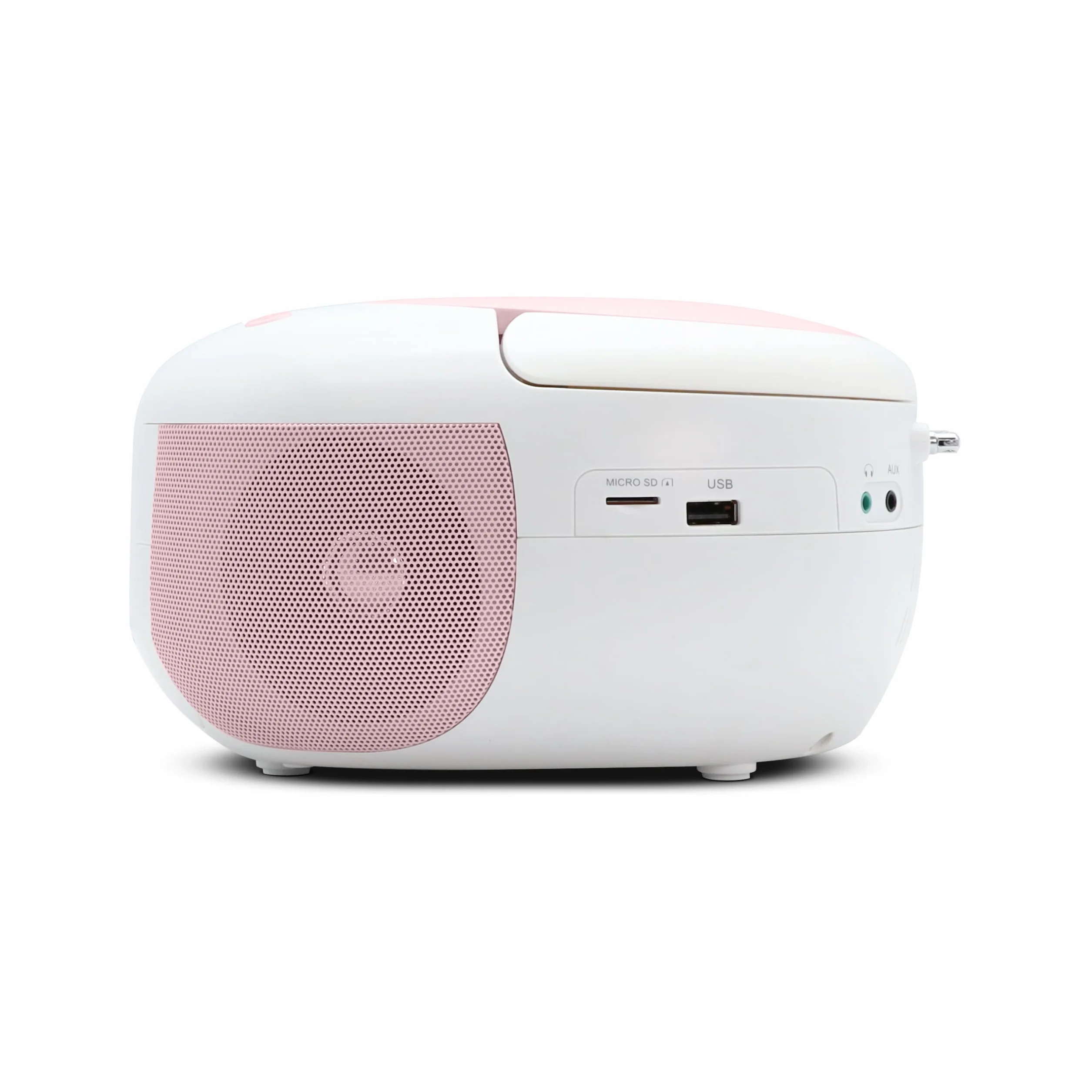 Metronic Przenośny odtwarzacz CD Radio Bluetooth Eden, MP3 z portem USB, odtwarzacz kart micro SD, radio CD - różowy - 477185