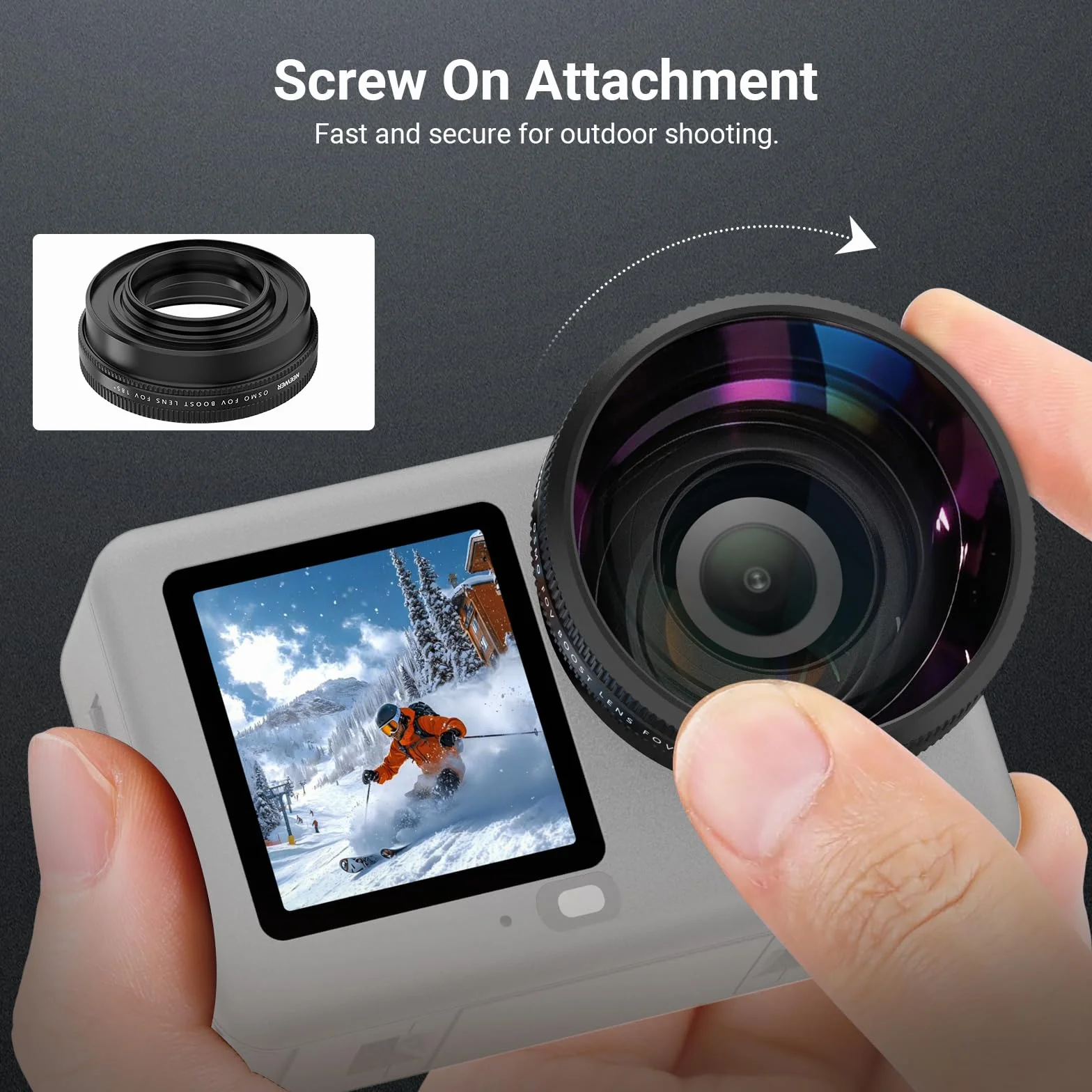 NEEWER Obiektyw szerokokątny 185° FOV HD wielowarstwowe szkło optyczne do DJI Osmo Action 6