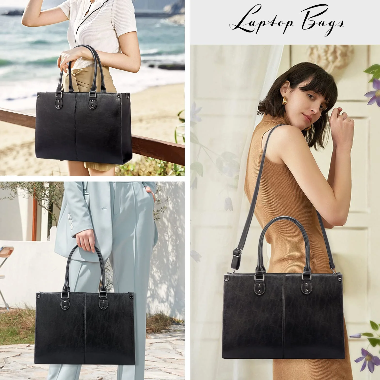 LOVEVOOK Torba damska na laptopa 15,6" skóra PU aktówka na ramię