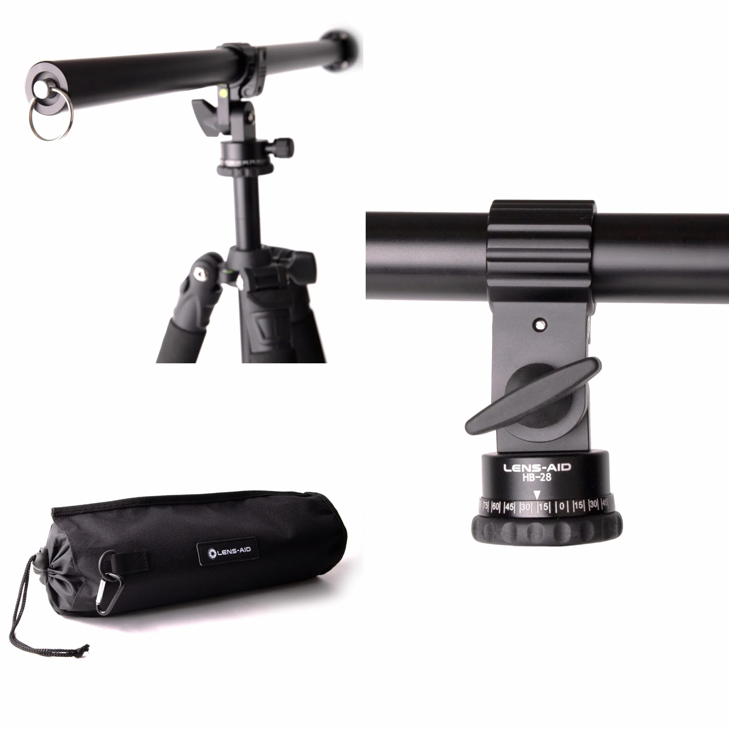 Lens-Aid statyw do stojaka na stół i makro – rozkładane ramię kamery 58 cm z hakiem przeciwwagi i przyłączem 3/8 – do fotografii płaskiej i nad głową