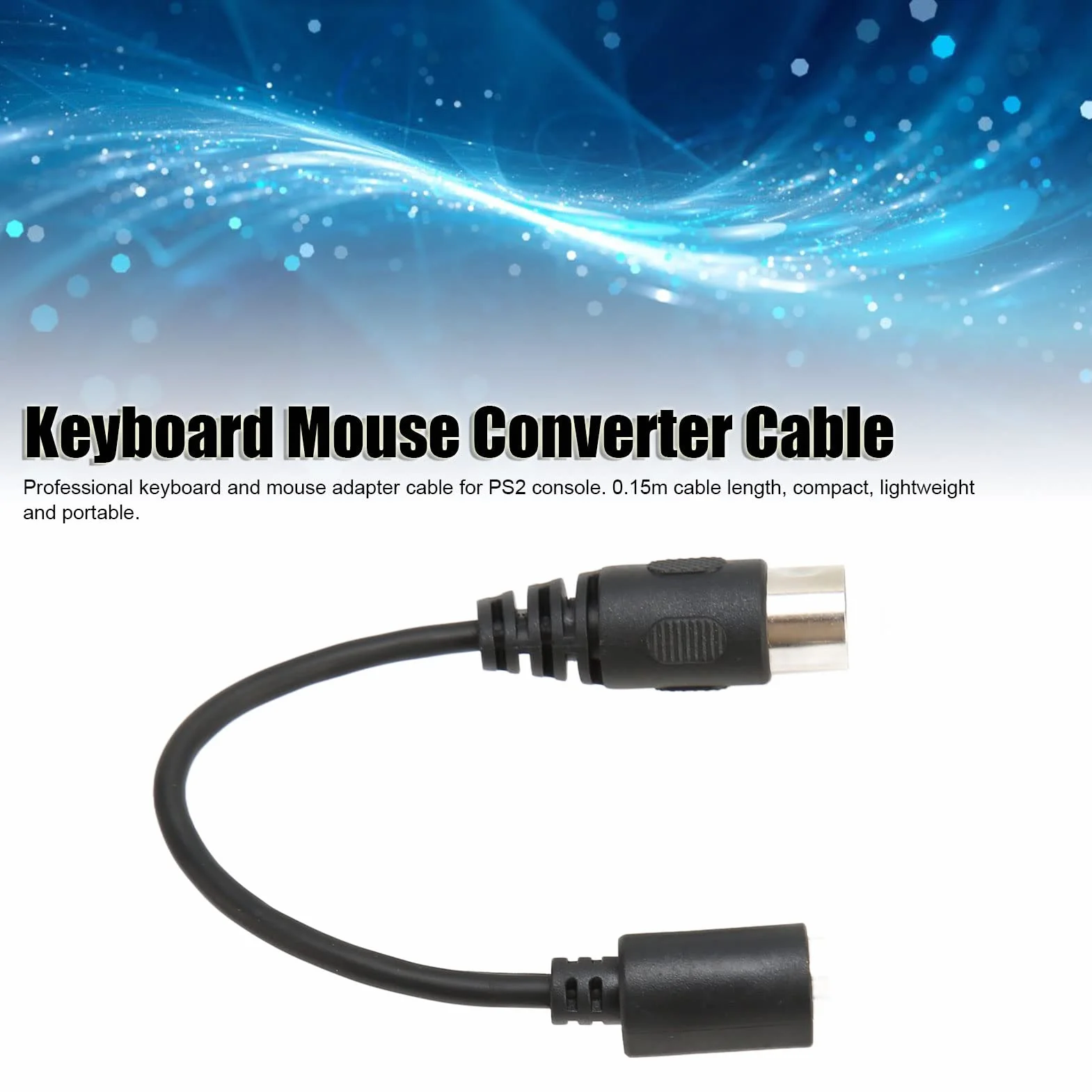 5-pinowy Adapter Kabla DIN na PS/2, 5-pinowy Męski Adapter DIN na 6-pinowy żeński Adapter Mini DIN, 5,9-calowy Kabel Konwertera Klawiatury i Myszy, Plug and Play