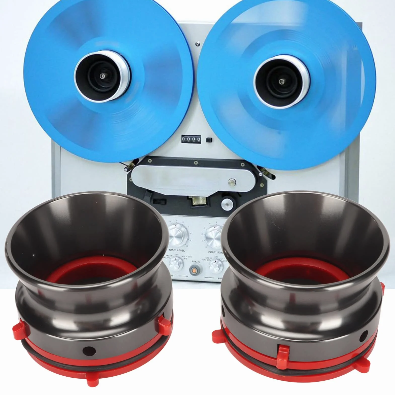 Nab Hub Adapters, 1 para Reel to Reel Tape Adaptery Nab Hub dla StuderReVox dla Akai dla, Uniwersalne Akcesoria do Magnetofonów Szpulowych, 10-calowy Otwieracz Polerowane (Szary)