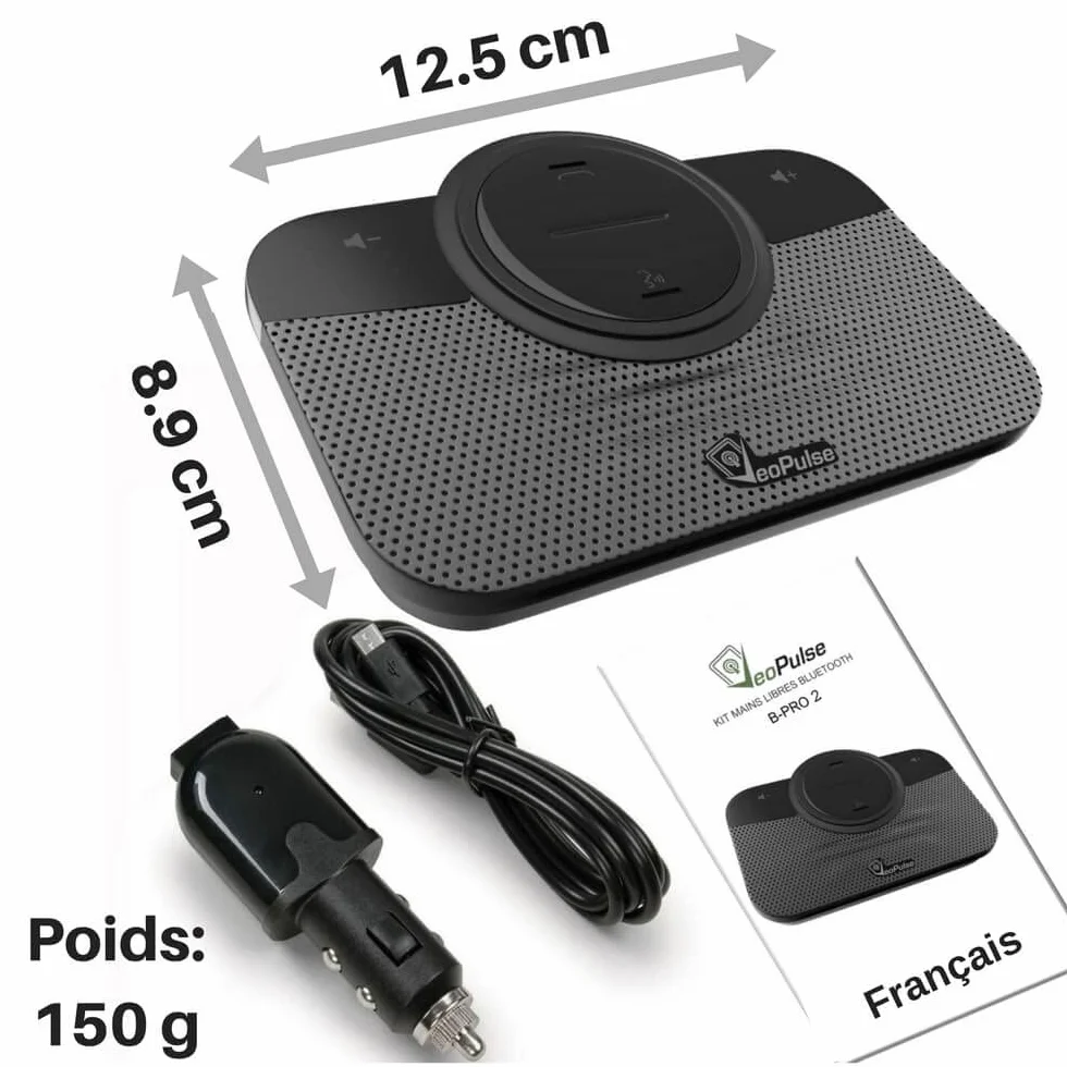 Zestaw głośnomówiący B-PRO 2B Bluetooth z lampką i automatycznym połączeniem, do bezpiecznych i legalnych rozmów telefonicznych podczas jazdy