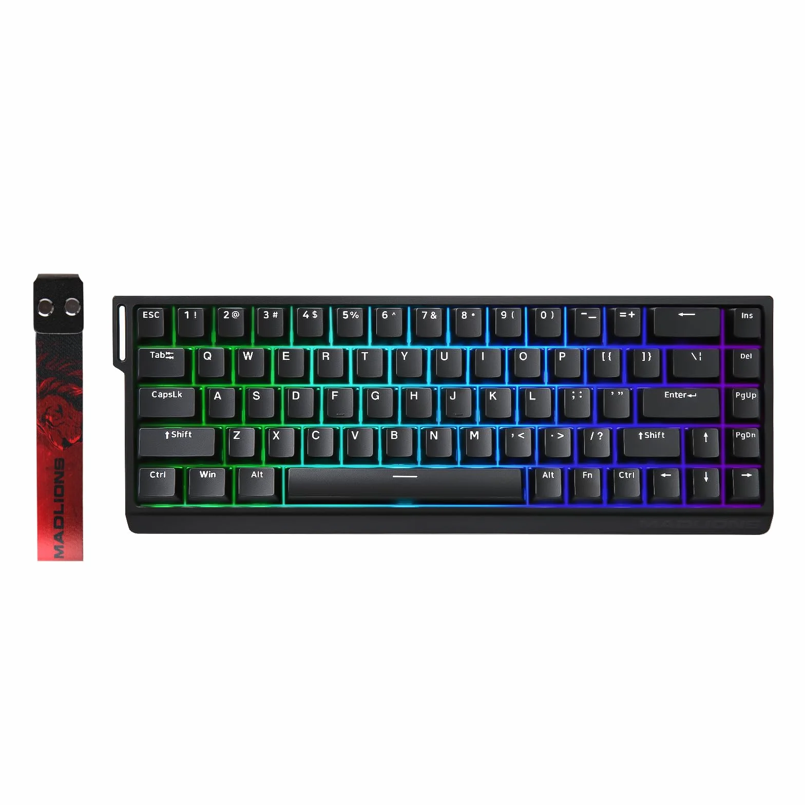 YUNZII x MADLIONS MAD68 HE Rapid Trigger Przewodowa Magnetyczna Mechaniczna Klawiatura Gamingowa 60% z Przełącznikami Hall Effect o Regulowanej Aktywacji, PBT Keycaps RGB Hot-Swap