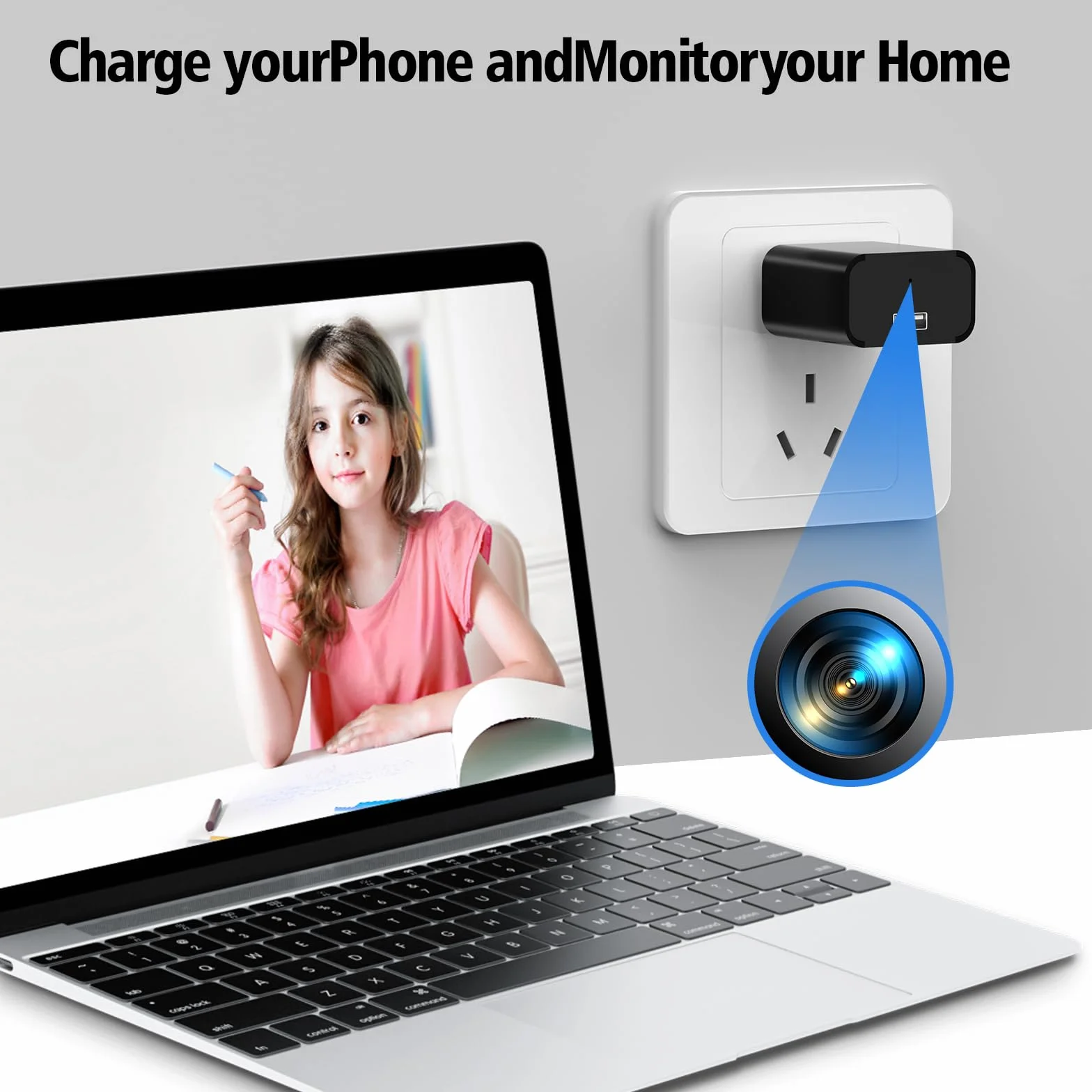 kamera szpiegowska 64GB, ukryta kamera z ładowarką USB, 1080P HD z wykrywaniem ruchu, noktowizorem, mini kamera do domu/biura, bez WiFi