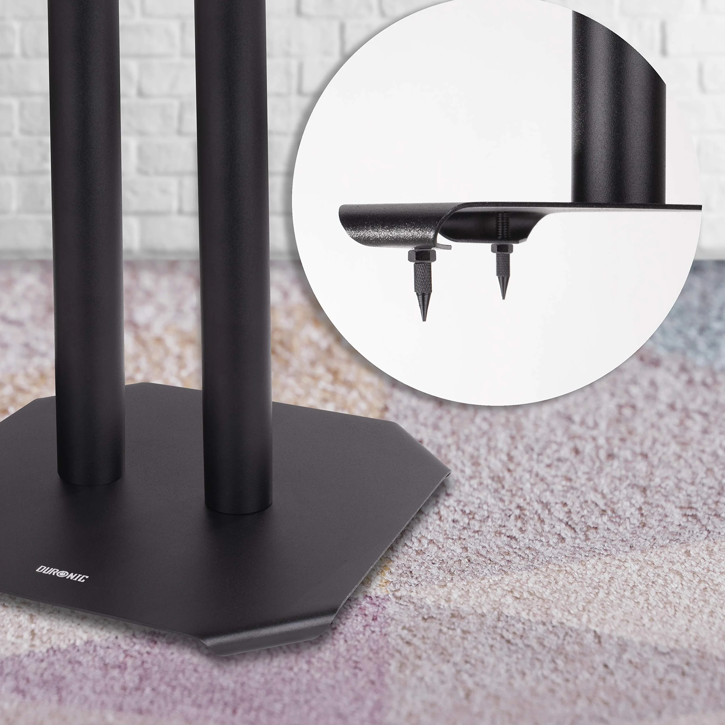 Duronic SPS1022 /60 Stojak do głośników 60 cm wysokości w zestawie 2 sztuki | podstawa na głośniki | stand | kino domowe | demontowalne kolce dla redukcji drgań | do kina domowego Hi-Fi stereo
