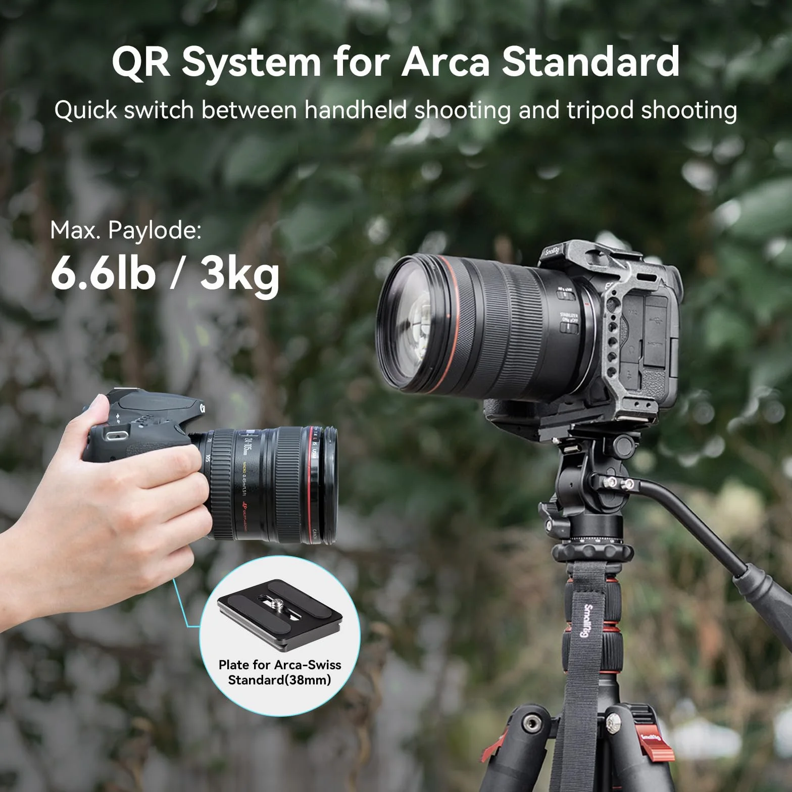 SmallRig Głowica płynna statywu Głowica Pan Tilt CH10 z płytą szybkiego zwalniania, mała głowica płynowa odpowiednia do kompaktowych kamer wideo i lustrzanek cyfrowych, nośność 3 kg - 3259