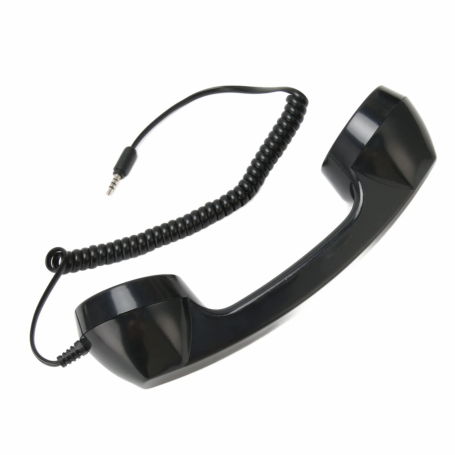 Zapasowa Słuchawka Telefoniczna, Retro Telefony Komórkowe, Odbiornik Telefonu Komórkowego z Przewodem Spiralnym o Długości 9 Stóp, odpowiedź Jednym Przyciskiem/regulacja (Czarny)