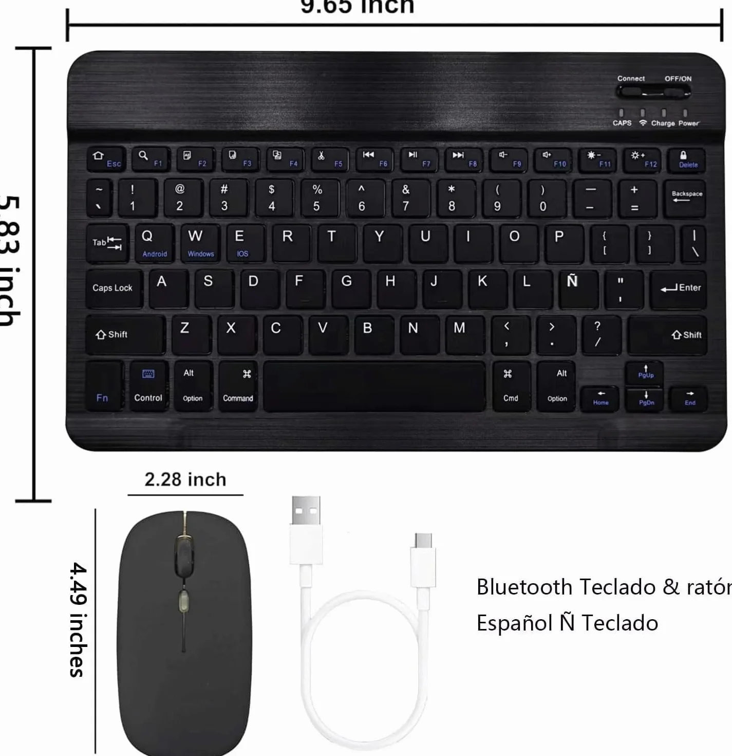 Etui z Klawiaturą Bezprzewodową Bluetooth dla Xiaomi Redmi Pad Pro 12,1 Cala 2024, Czarny