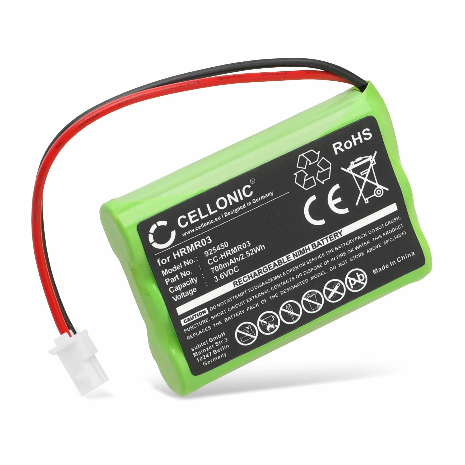 subtel, Bateria do niani kompatybilna z Motorola MBP36, MBP36S, HRMR03, MBP481, MBP482 (3,6 V, 700 mAh)