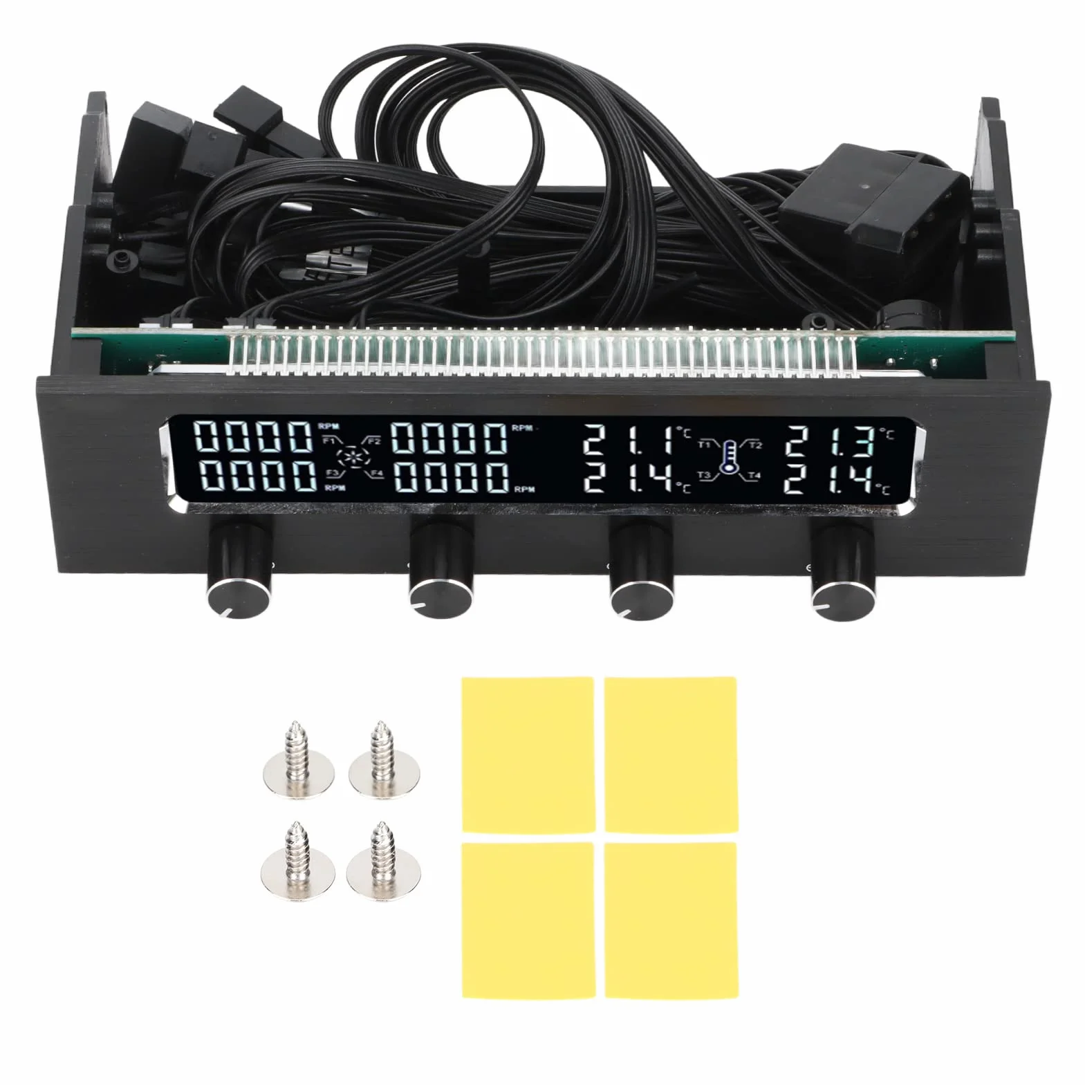 PUSOKEI Kontroler wentylatora PC regulator prędkości wentylatora z wyświetlaczem LCD regulator temperatury