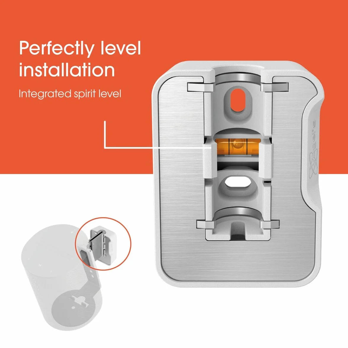 Vogel'S SWM 4111 Uchwyt Ścienne do Głośnika Sonos ERA 100, max. 5 kg, Kąt Nachylenia -30º/+30º, Obraca się o 70º (Lewo/Prawo), Biały, 1 Uchwyt
