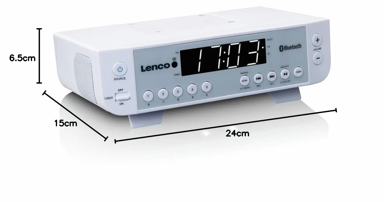 Lenco KCR-100 Radio Kuchenne, Biały, 1W
