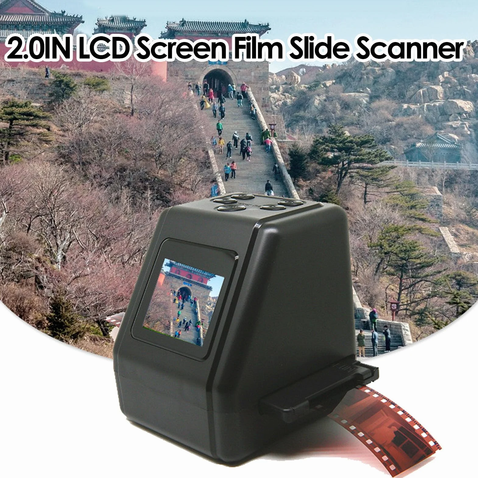 Skaner Slajdów 2,0-calowy Wyświetlacz TFT IPS HD Konwersja Filmów 135/126/110/Super8 na JPG