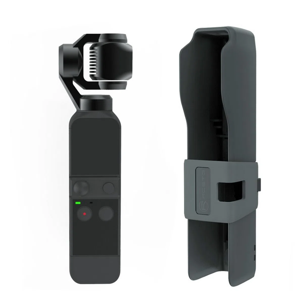 SHEAWA Pokrowiec ochronny pokrowiec zewnętrzny futerał ochronny na zarysowania etui z paskiem do DJI Pocket 2, Czarny, przenośność
