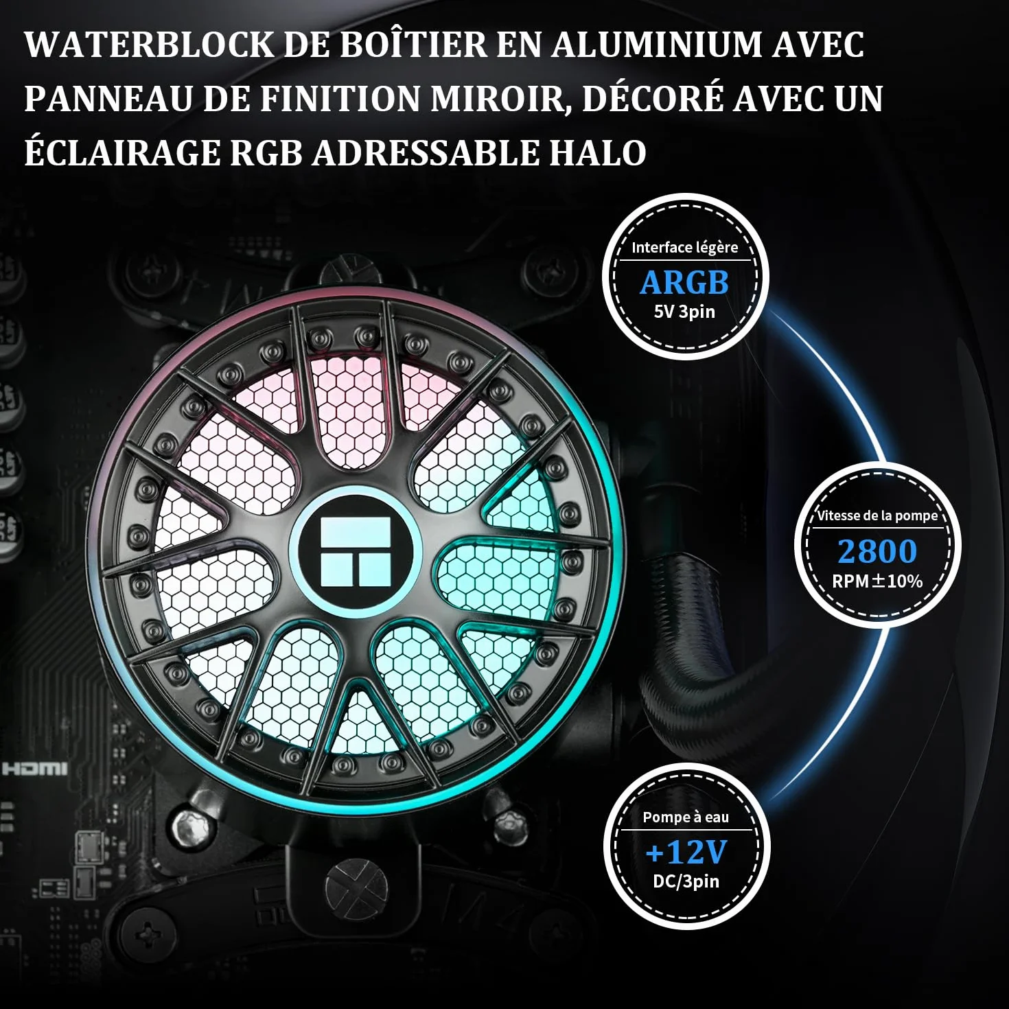 Thermalright AQUA ELITE 240 V6 ARGB Black CPU chłodnica cieczą, rozmiar chłodnicy 240, radiator wodny 2x120mm, AMD: AM4/AM5, Intel LGA115X/1200/2011/1700/1851, chłodnica CPU AIO