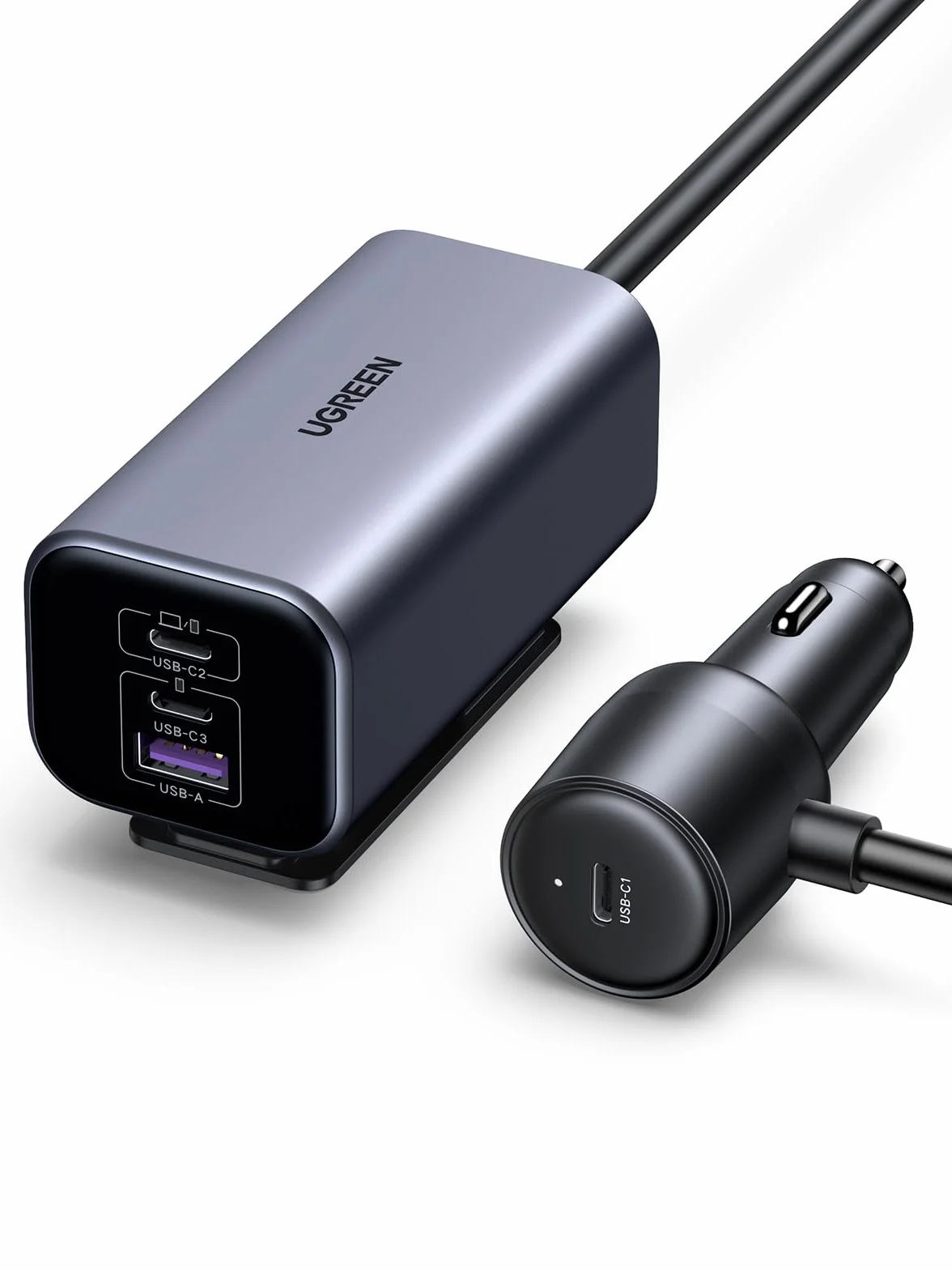 UGREEN 150W GaN zapalniczka samochodowa USB PD3.1 4-portowy rozdzielacz zapalniczki USB C kompatybilny z iPhone 17/16/15/14/13, MacBook Pro/Air, Surface Pro, Galaxy S25/S24/S23, iPad Pro itp.