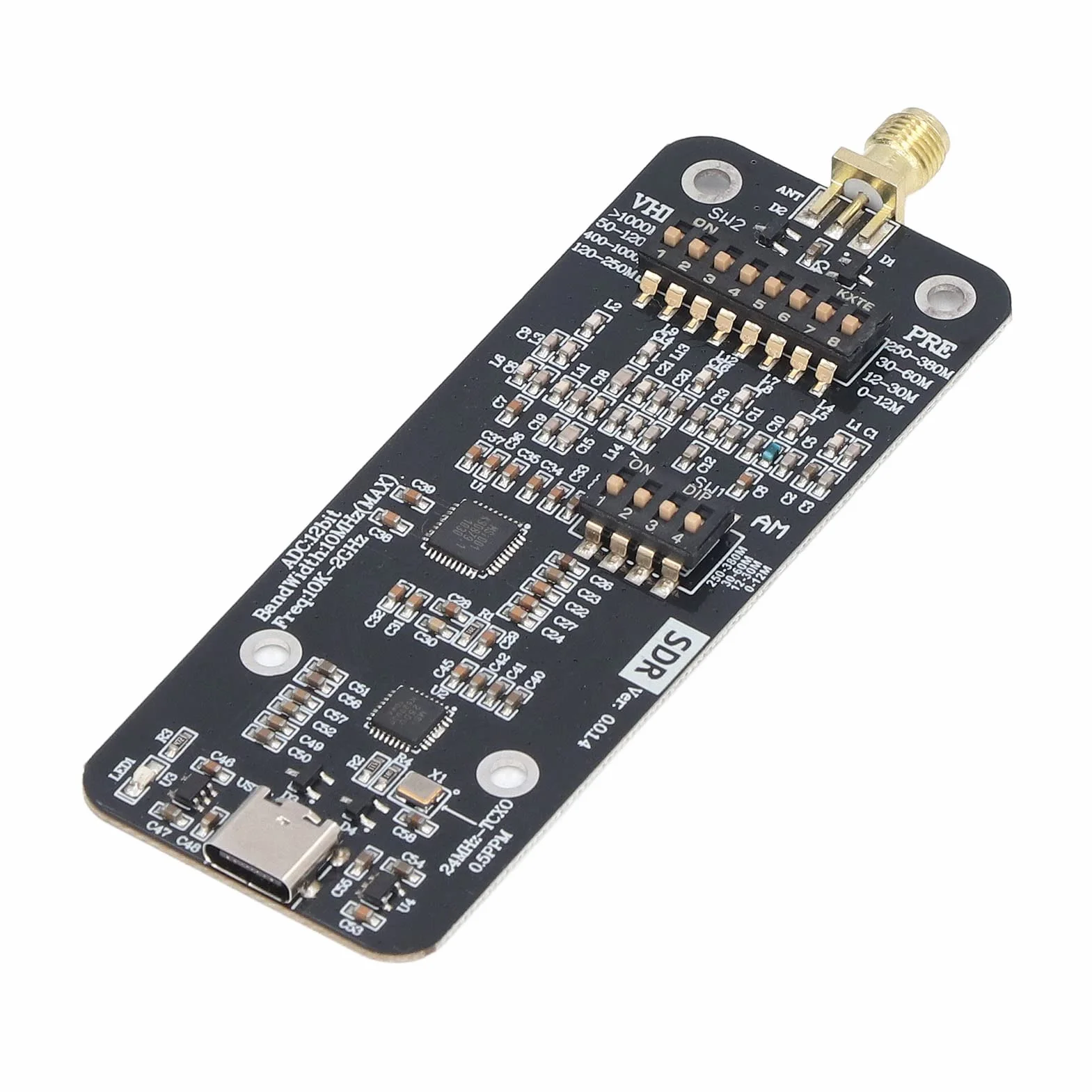 Odbiornik SDR, RSP1 12-bitowa Płyta Modułu Radiowego Zdefiniowana Programowo 10 KHz 2 GHz Odbiornik Tunera USB Ham Odbiornik Radiowy do Modulacji