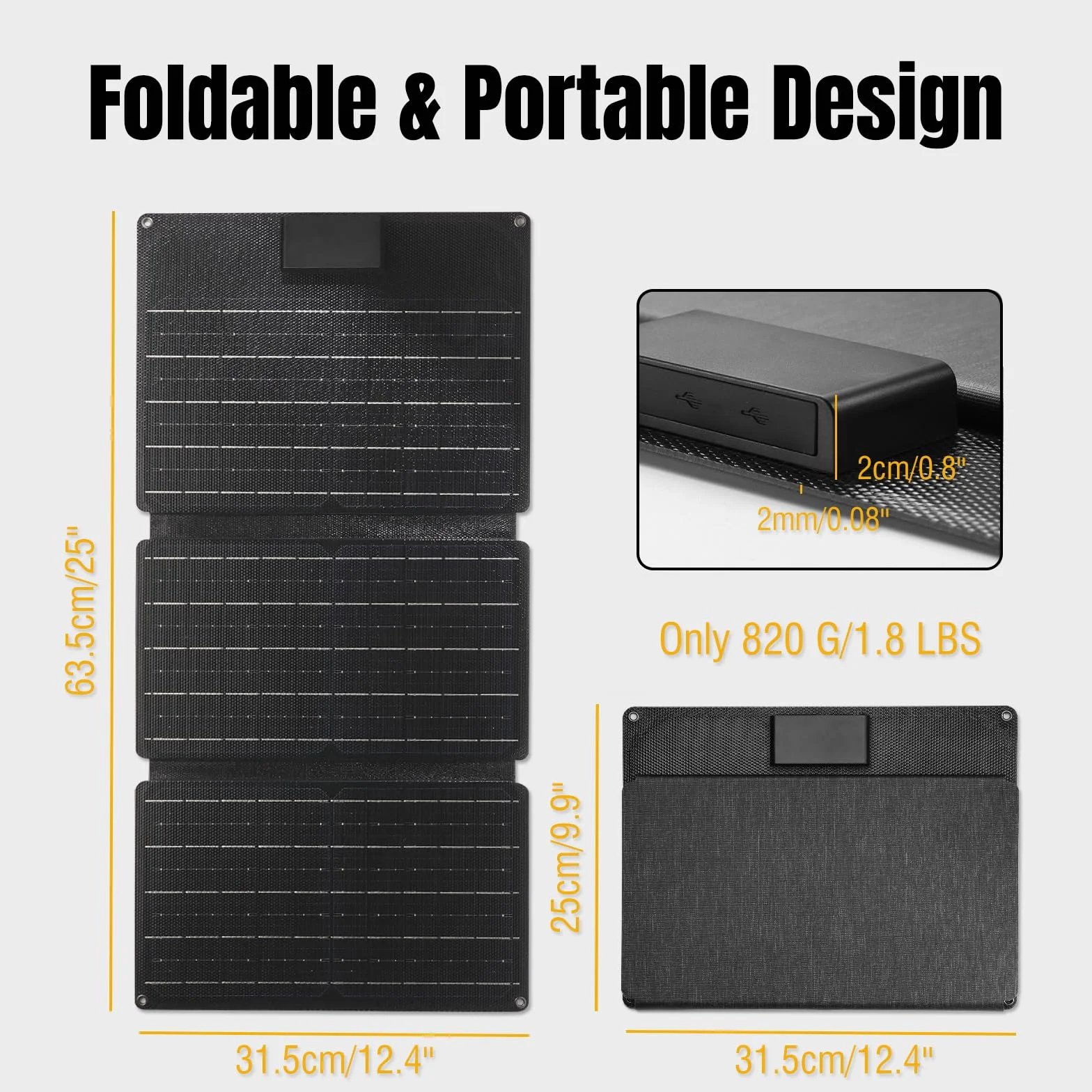 Raddy SP30 panel słoneczny 30 W składana przenośna ładowarka solarna USB QC3.0 typ C DC 18 V