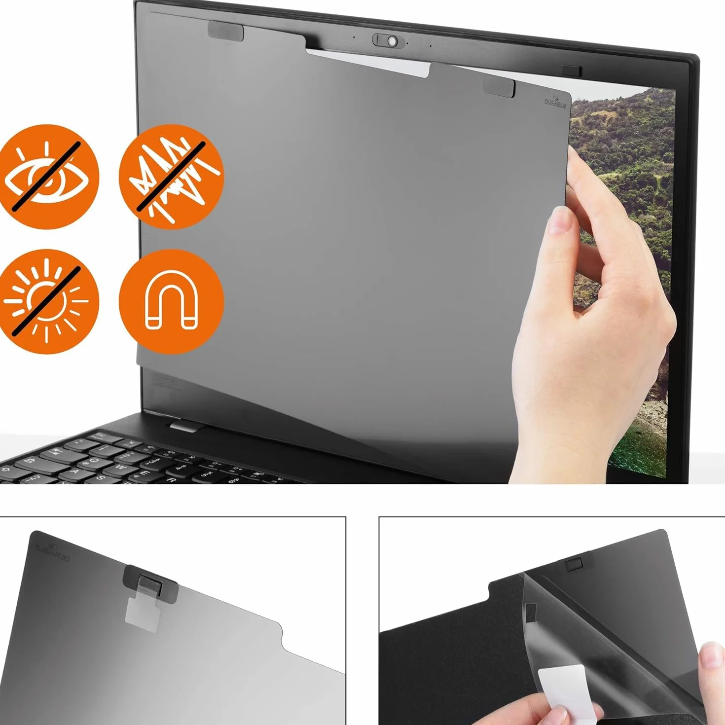 Magnetyczny filtr ochrony wzroku 15,6" antracytowy z torbą i ściereczką