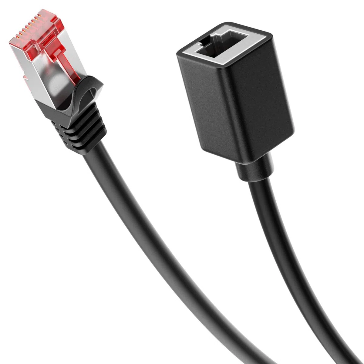 deleyCON 3,0m CAT6 Patchkabel Przedłużacz do Ethernet LAN Kabel Sieciowy Kabel Internetowy - Wtyk RJ45 na Gniazdo RJ45 S/FTP PiMF 250 MHz Miedź - Czarny