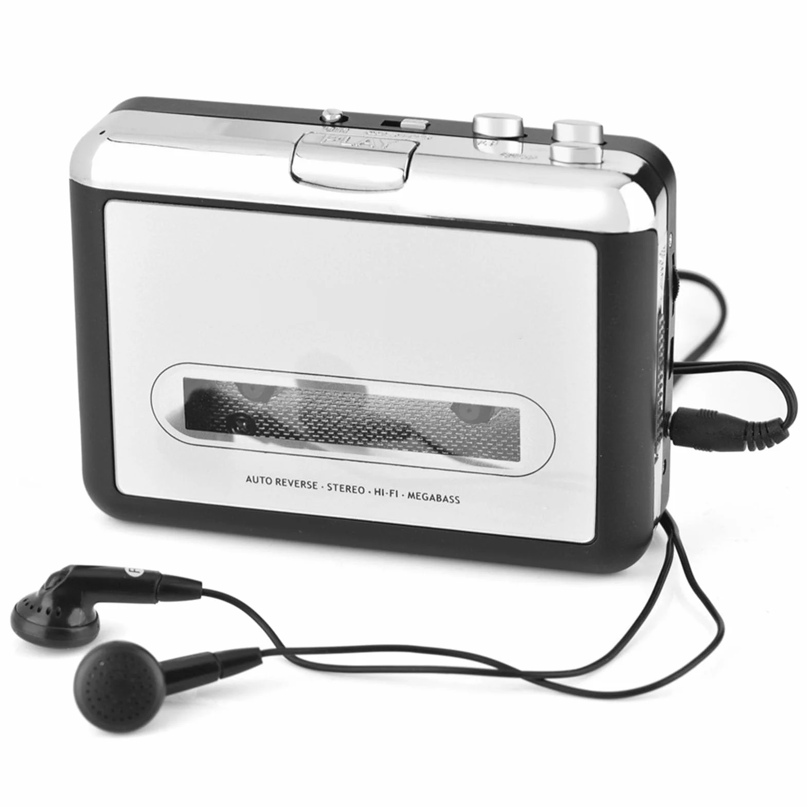 Kadimendium Konwerter Kasety Magnetofonowej USB na Komputer PC MP3 Switcher Converter + Plug and Play + Wyjście + Słuchawki, do Konwersji Kasety na Odtwarzacz Muzyczny MP3, Zasilany Przez USB, Nie