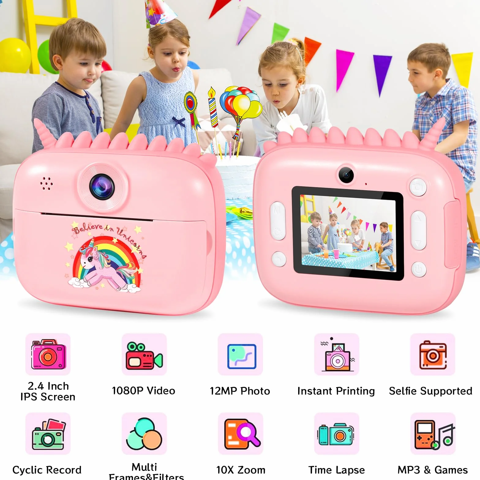 Aparat natychmiastowy dla dzieci 12 MP 2,4 cala 32 GB 1080p