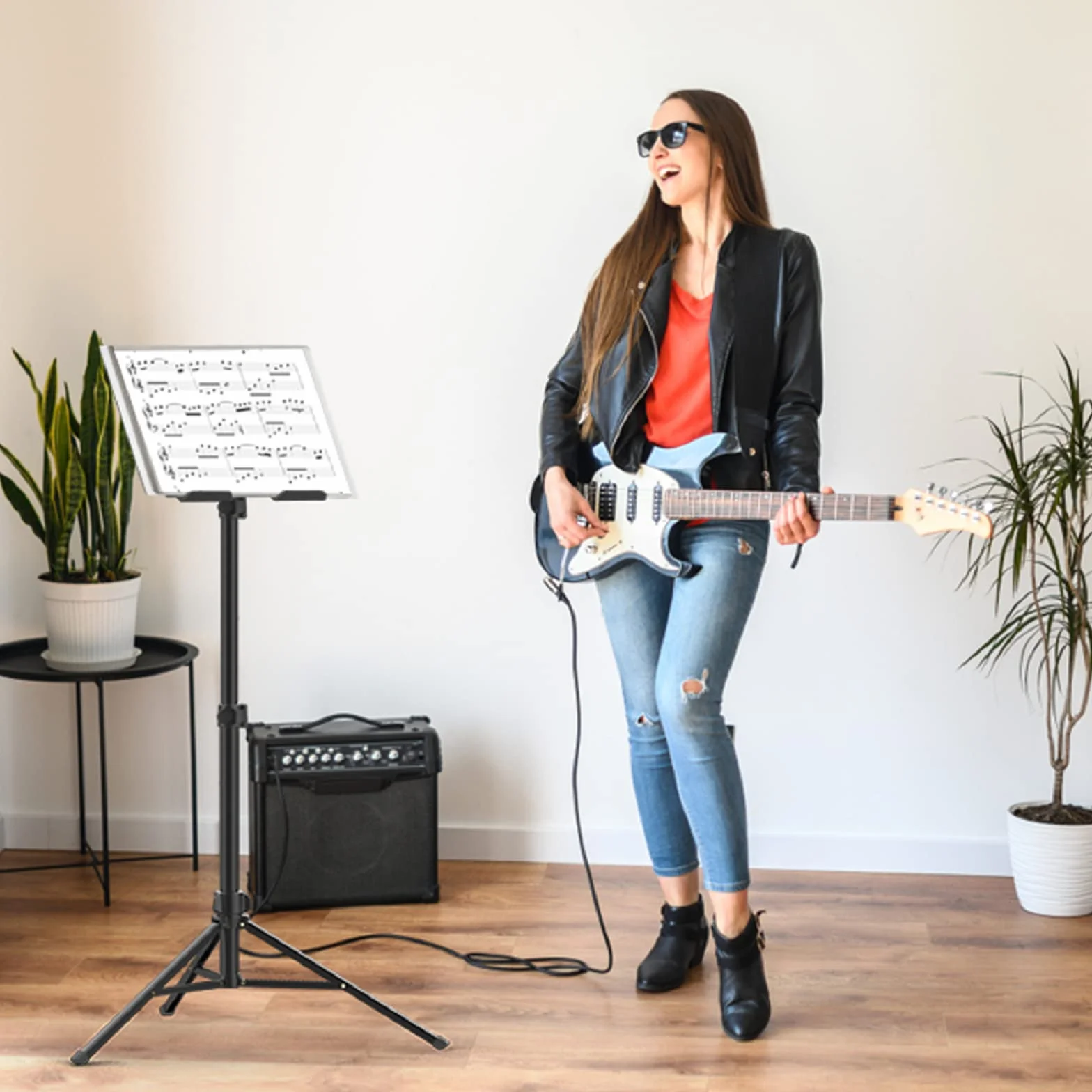 ULANZI Stojak do projektora z regulacją wysokości od 60 do 150 cm, aluminiowy stojak na laptopa ze składaną listwą nośną 3 kg, regulowany w zakresie 360° i 180°, przenośny stojak na nuty
