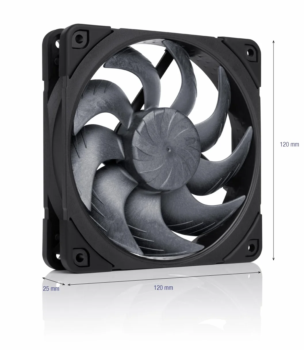 Noctua NF-A12x25 G2 PWM chromax.black, 120-Milimetrowy Cichy Wentylator Komputerowy Klasy Premium, 4-Pinowy (Czarny)