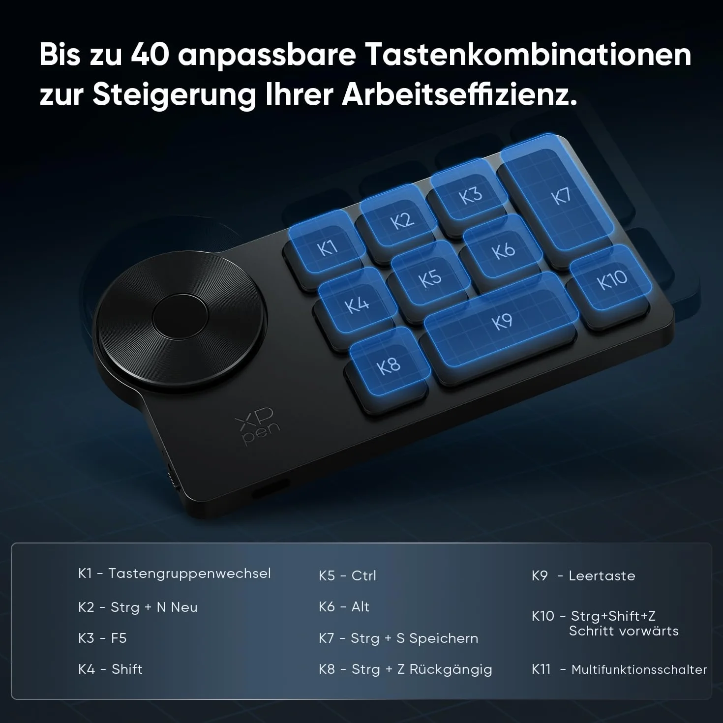XP-PEN ACK05 Klawiatura do zdalnego sterowania do tabletu graficznego