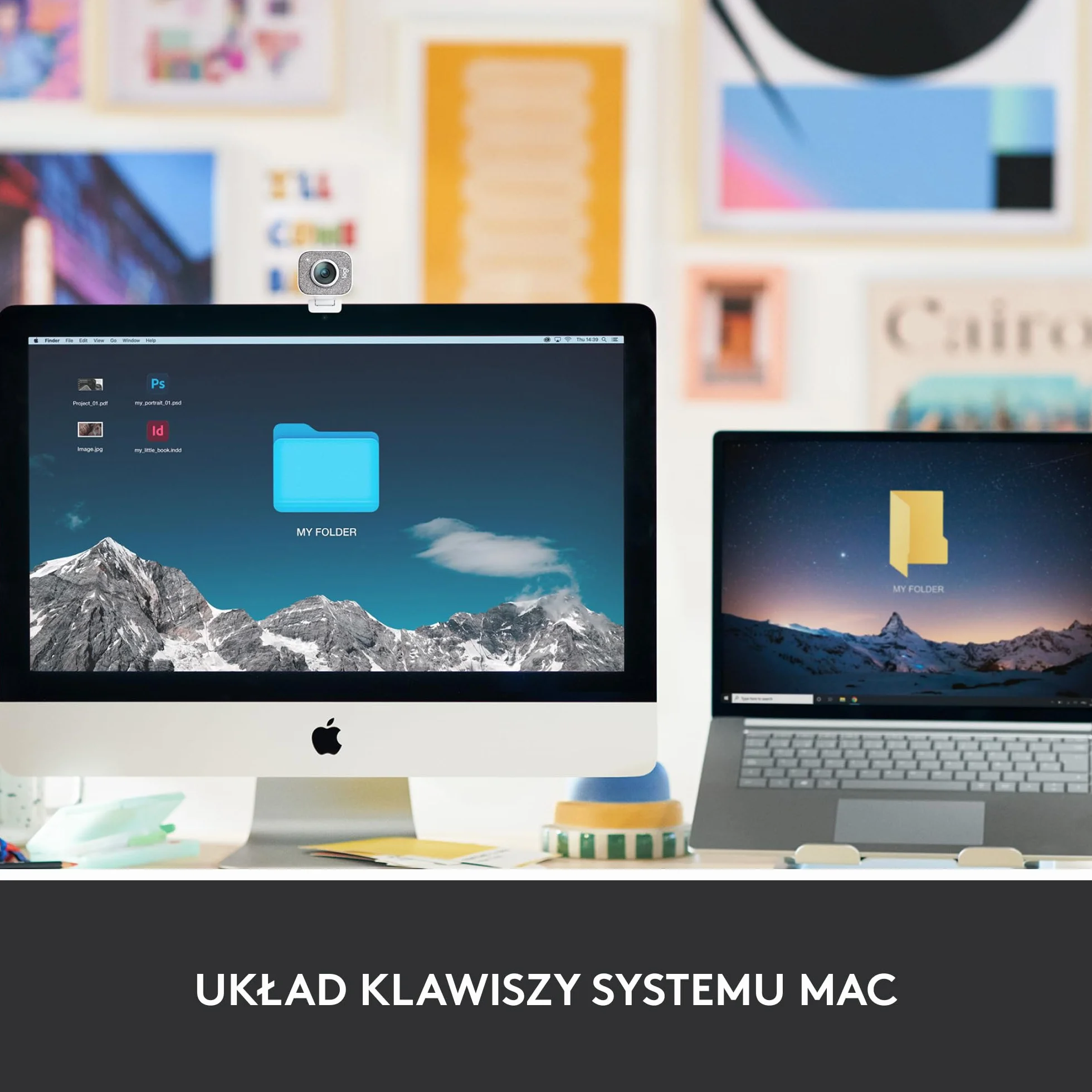 Logitech MX Keys Mini for Mac Mała klawiatura bezprzewodowa Bluetooth podświetlane klawisze USB-C Jasnoszary