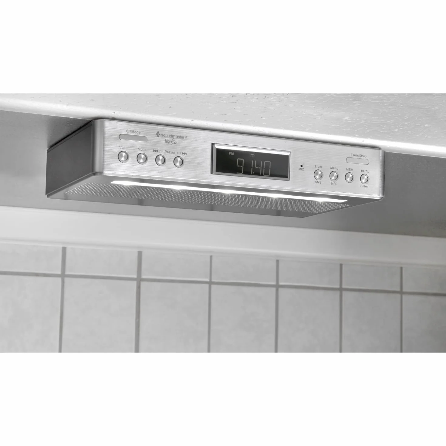 Soundmaster UR2045 radio kuchenne Bluetooth FM DAB DAB+ LED podwójny budzik timer gotowania srebrne