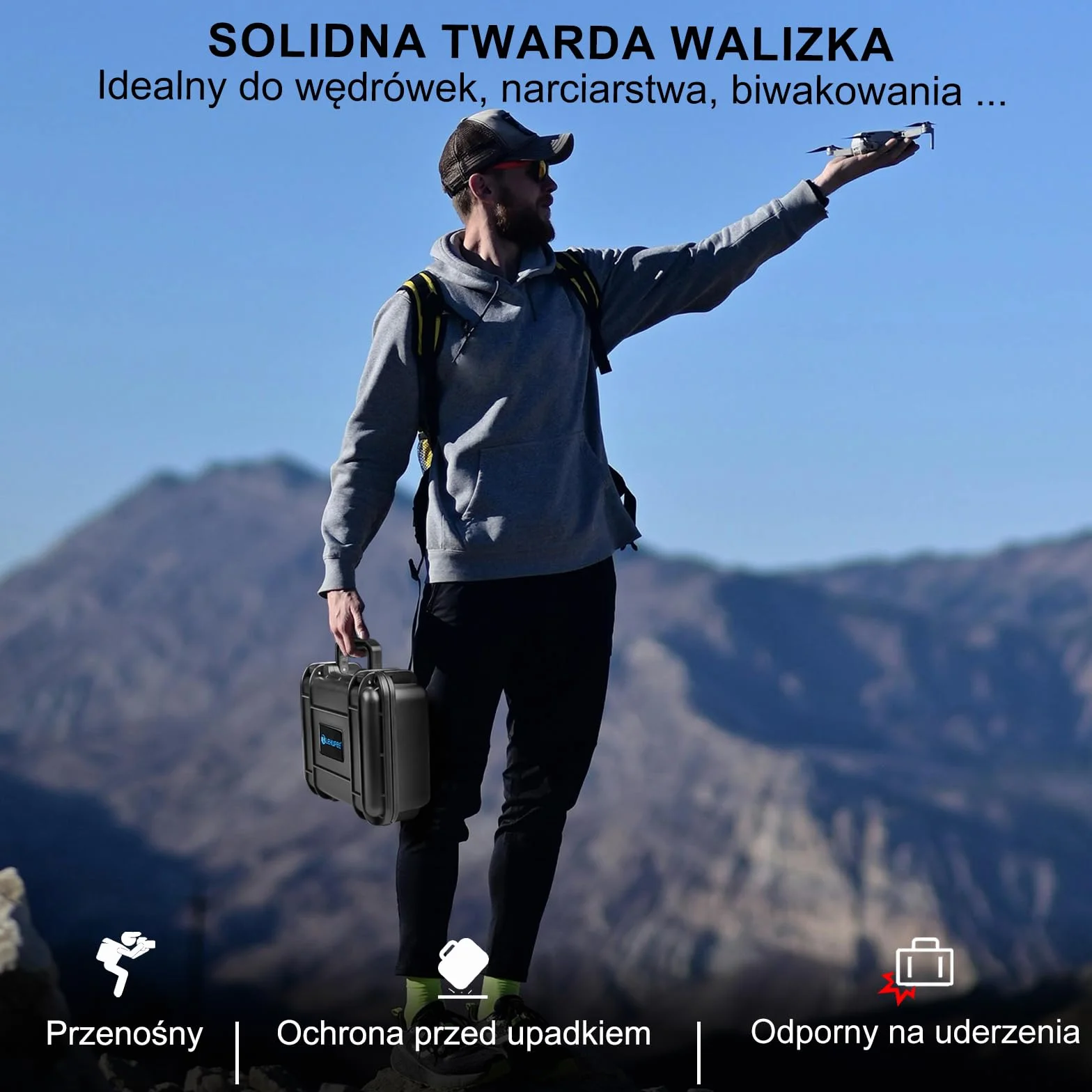 LEKUFEE Kompaktowa, przenośna, wodoszczelna torba do przenoszenia, walizka kompatybilna z dronem DJI Mavic Mini 2 i akcesoriami Mavic Mini 2 (mini 2 drony i akcesoria nie wchodzą w zakres dostawy),